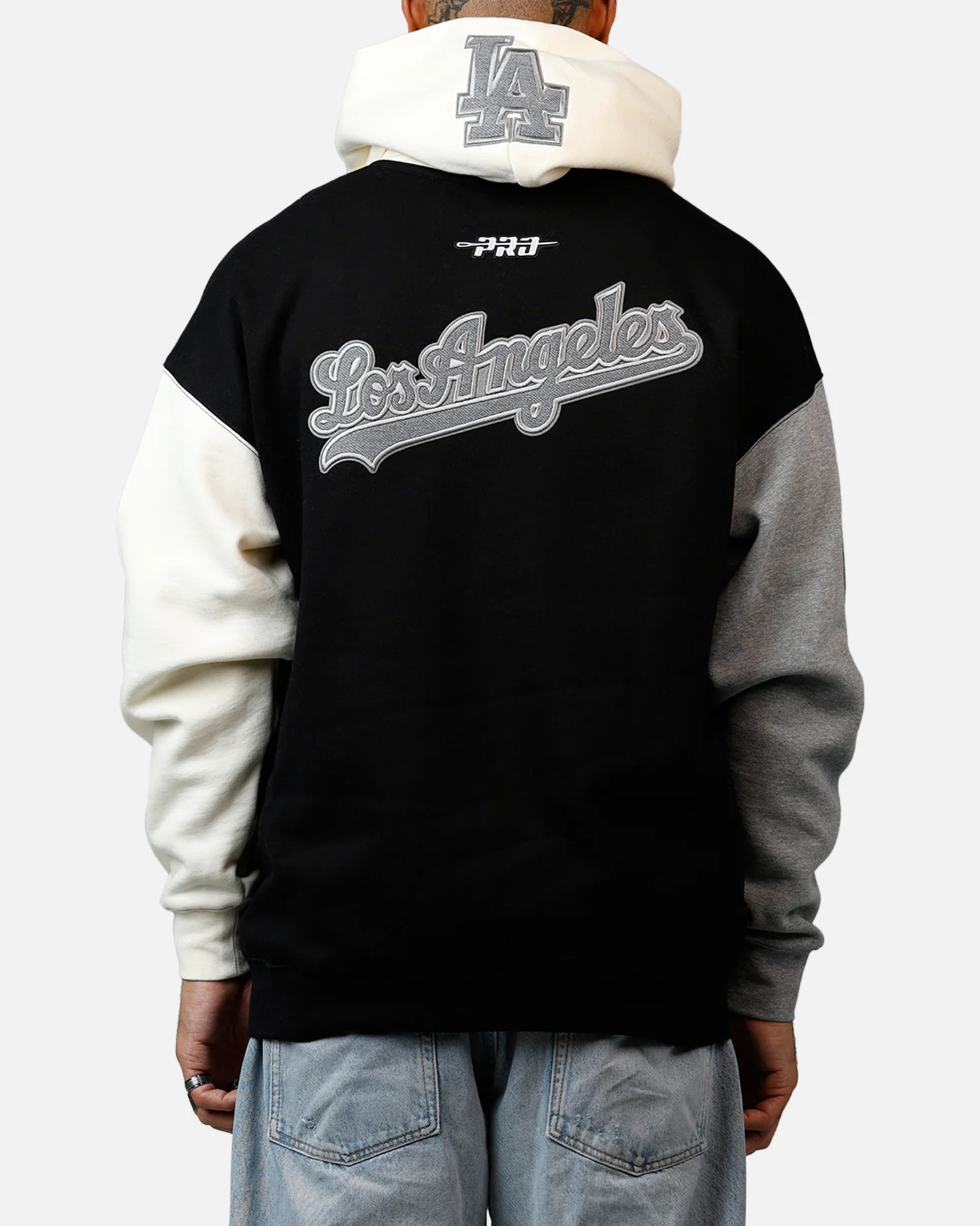Pro Standard Los Angeles Dodgers Reverse French Terry Hoodie Black/Grey - Image 2
