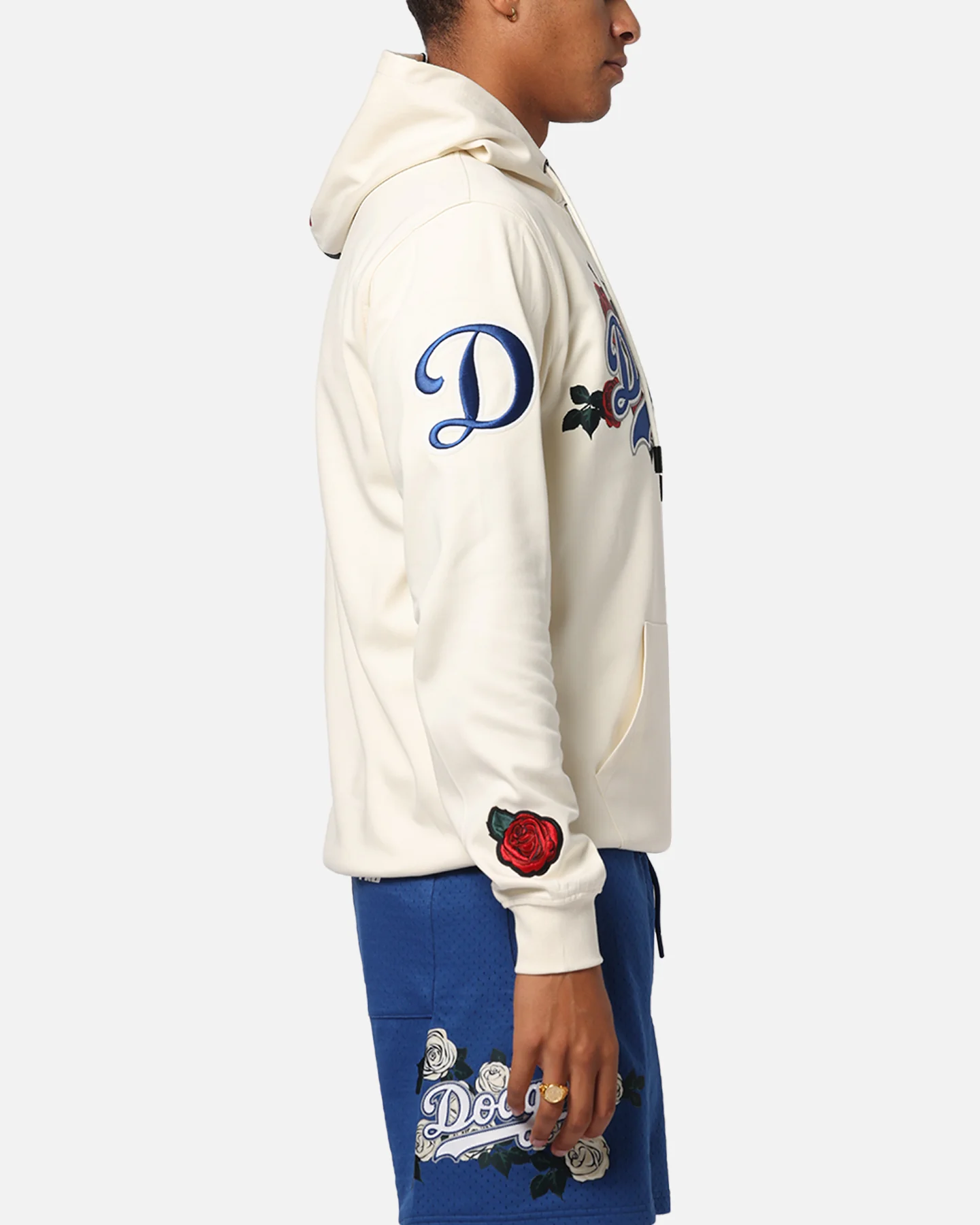 Pro Standard Los Angeles Dodgers Roses Pullover Hoodie Eggshell - Image 4