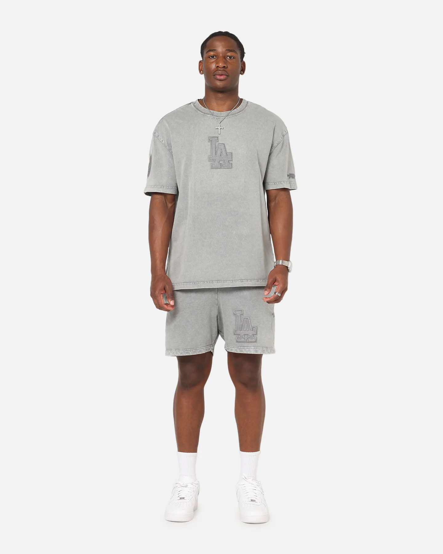 Pro Standard Los Angeles Dodgers Washed Classic Shorts Washed Grey - Image 2