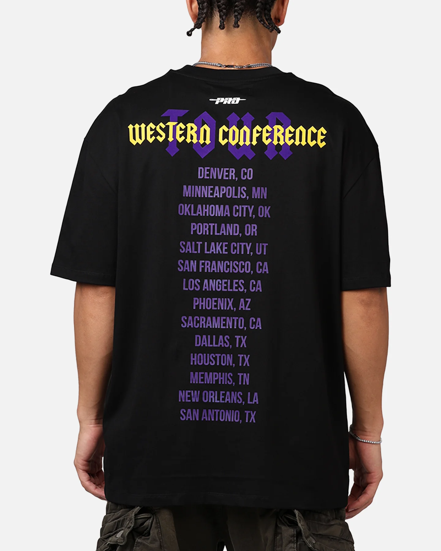 Pro Standard Los Angeles Lakers City Tour CJ Drop T-Shirt Black - Image 2