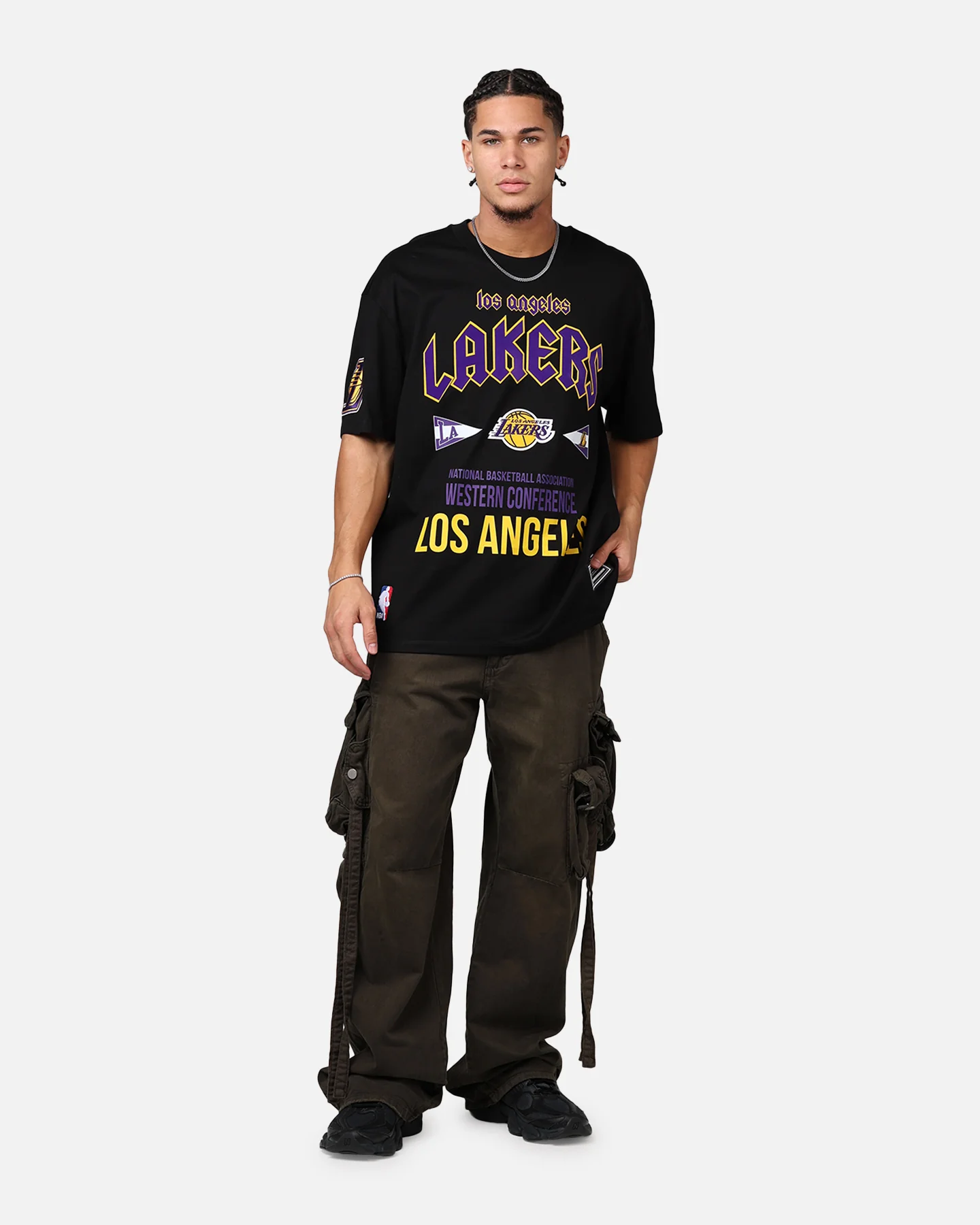 Pro Standard Los Angeles Lakers City Tour CJ Drop T-Shirt Black - Image 3
