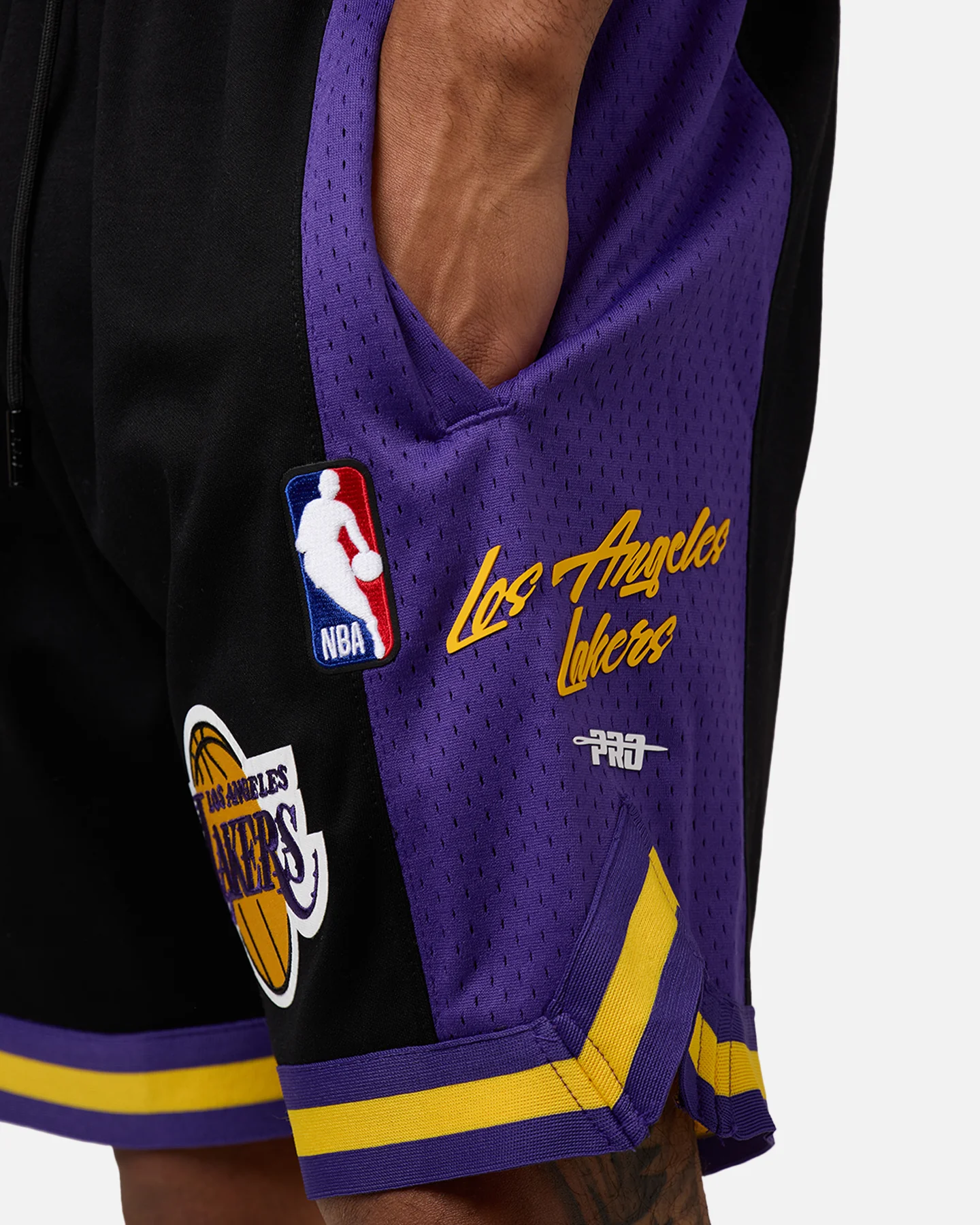 Pro Standard Los Angeles Lakers Fast Lane 2.0 Shorts Black/Yellow - Image 7