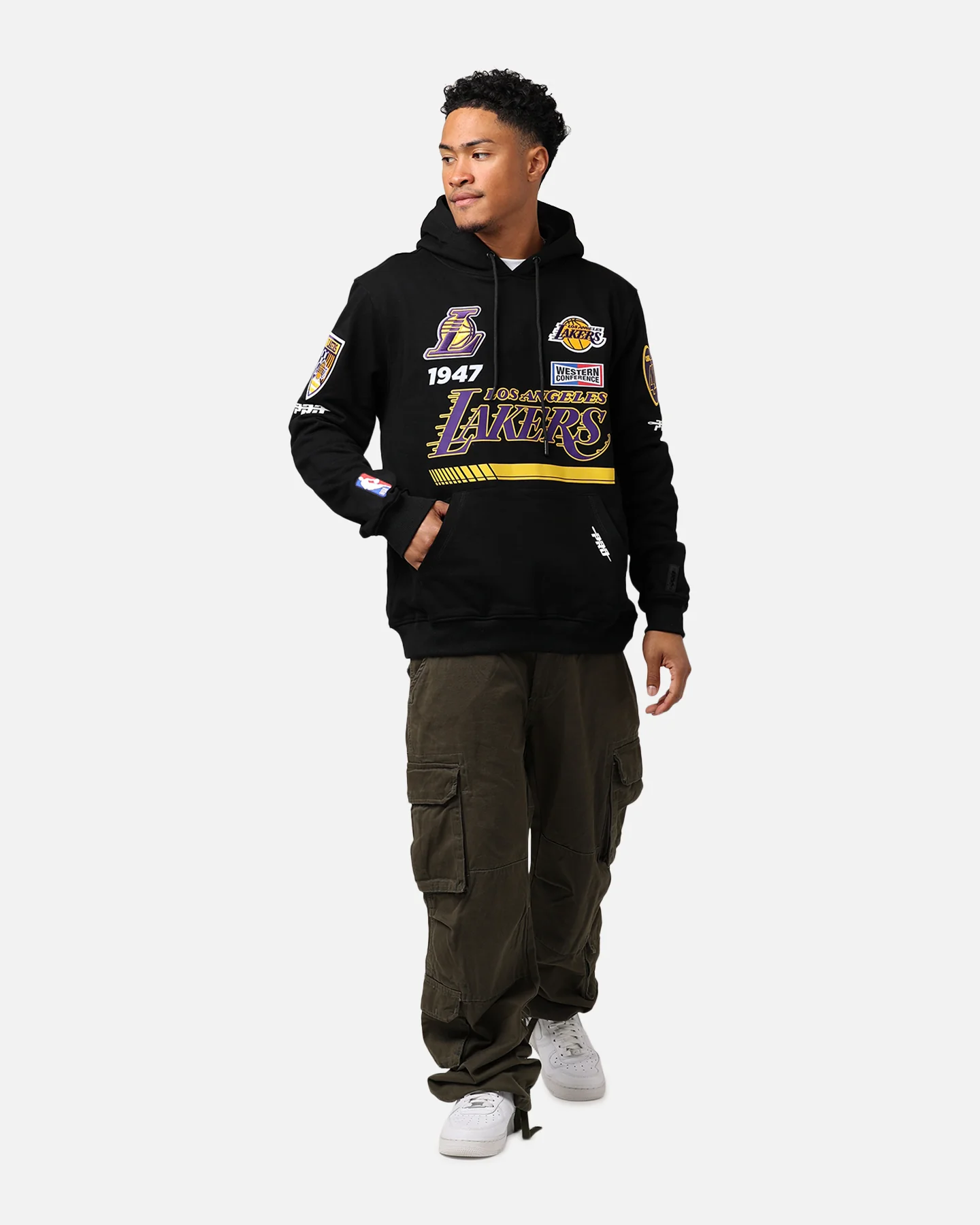 Pro Standard Los Angeles Lakers Fast Lane Hoodie Black - Image 3