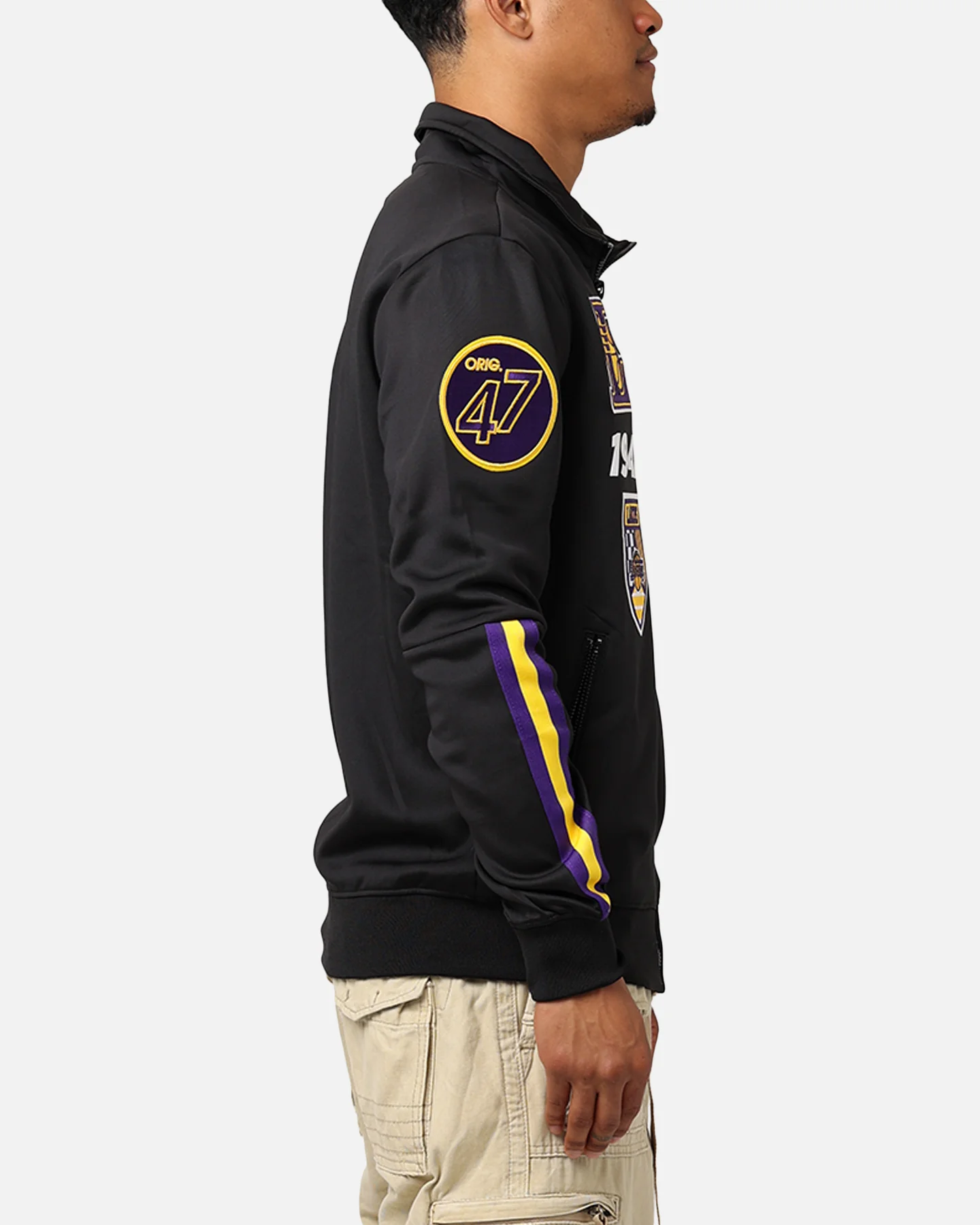 Pro Standard Los Angeles Lakers Fast Lane Track Jacket Black/Purple - Image 4
