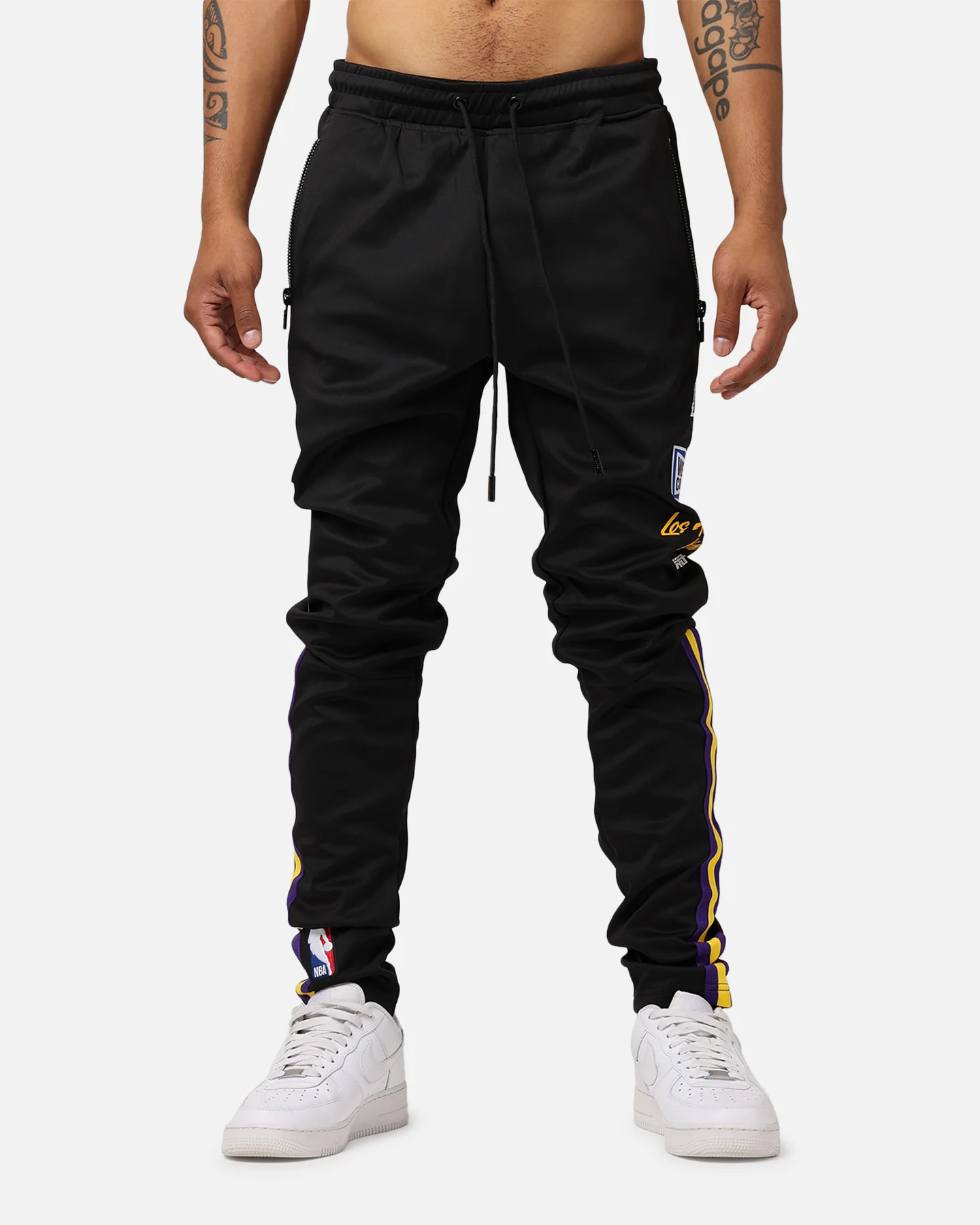 Pro Standard Los Angeles Lakers Fast Lane Track Pants Black - Image 7