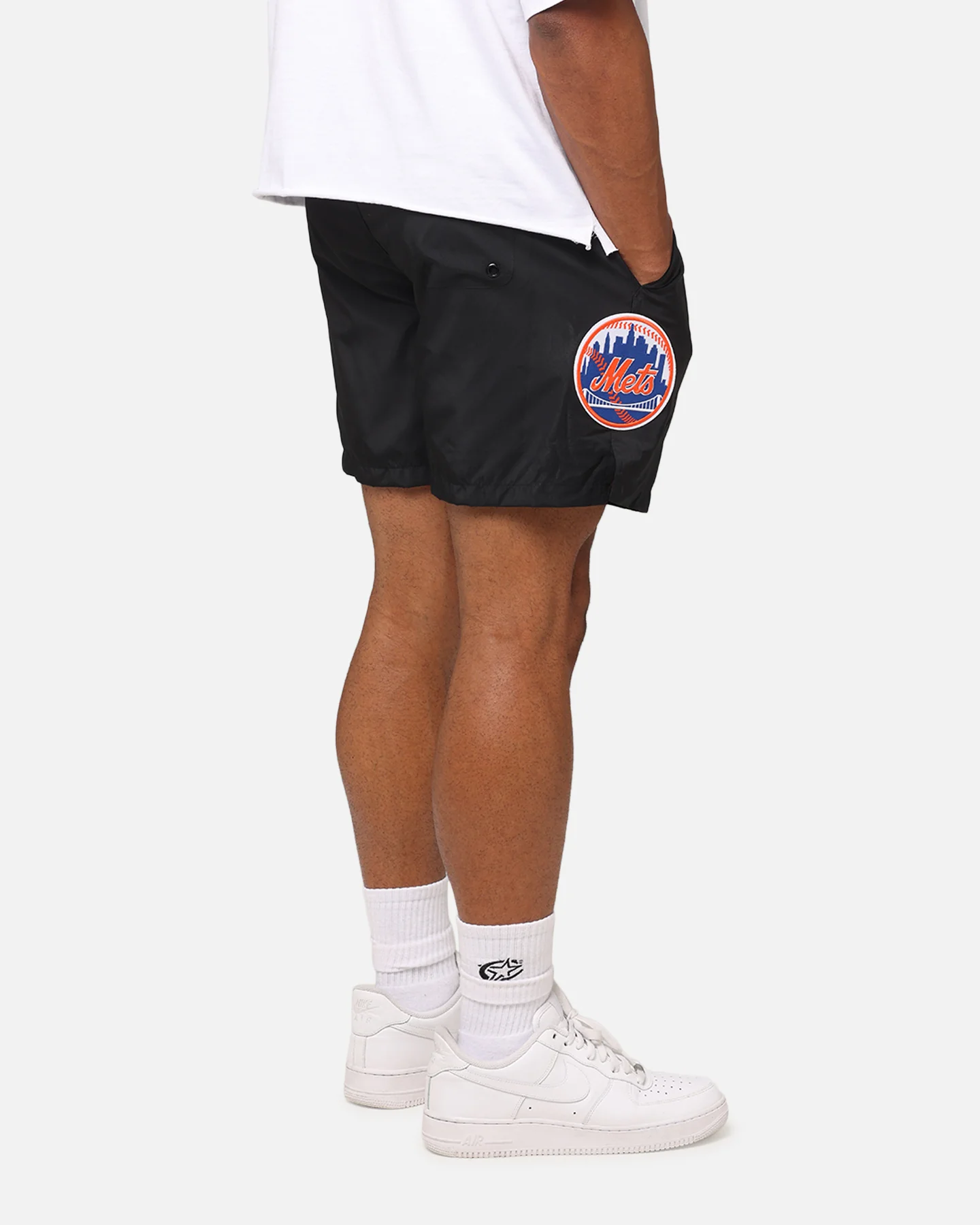 Pro Standard New York Mets Classic Woven Shorts Black - Image 5