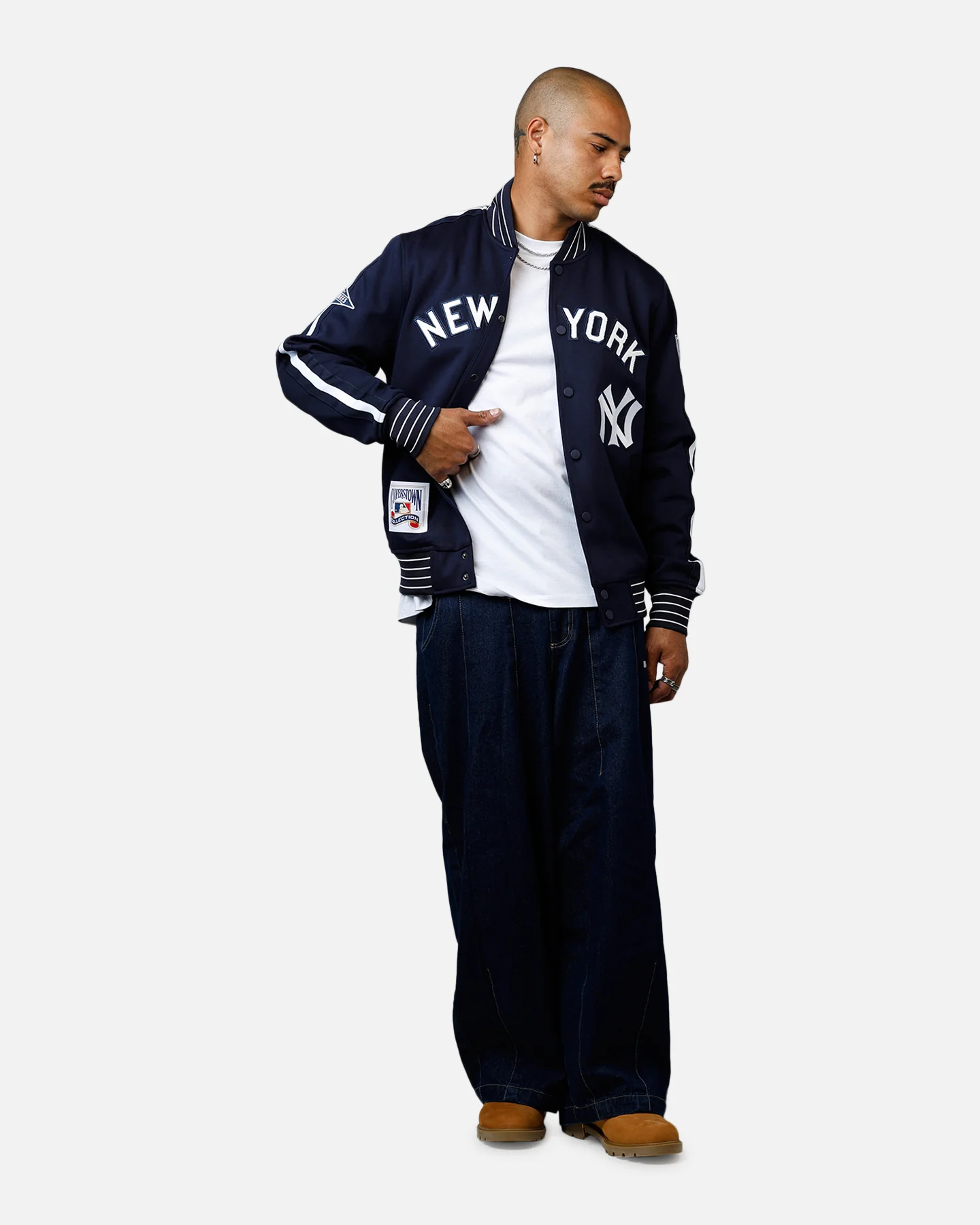 Pro Standard New York Yankees Double Knit Jacket Navy - Image 3