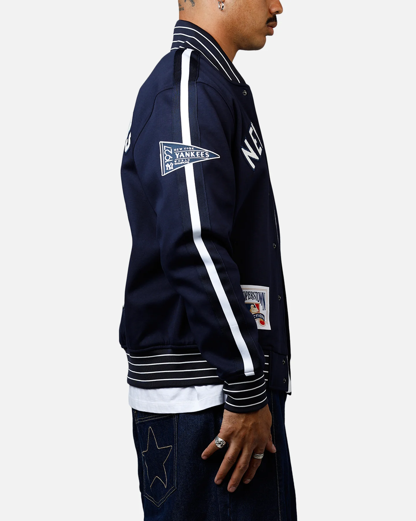 Pro Standard New York Yankees Double Knit Jacket Navy - Image 4