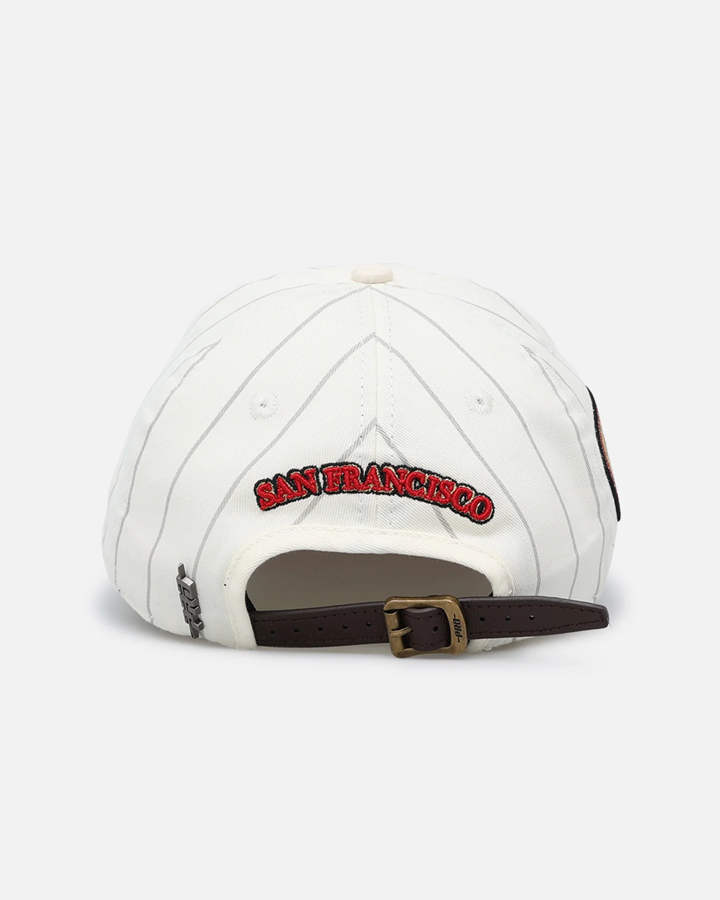 Pro Standard San Francisco 49ers Pinstripe Classic Dad Hat Strapback Eggshell/Yellow - Image 2