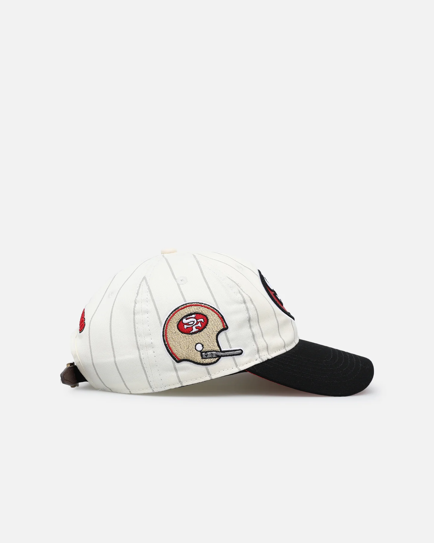 Pro Standard San Francisco 49ers Pinstripe Classic Dad Hat Strapback Eggshell/Yellow - Image 3