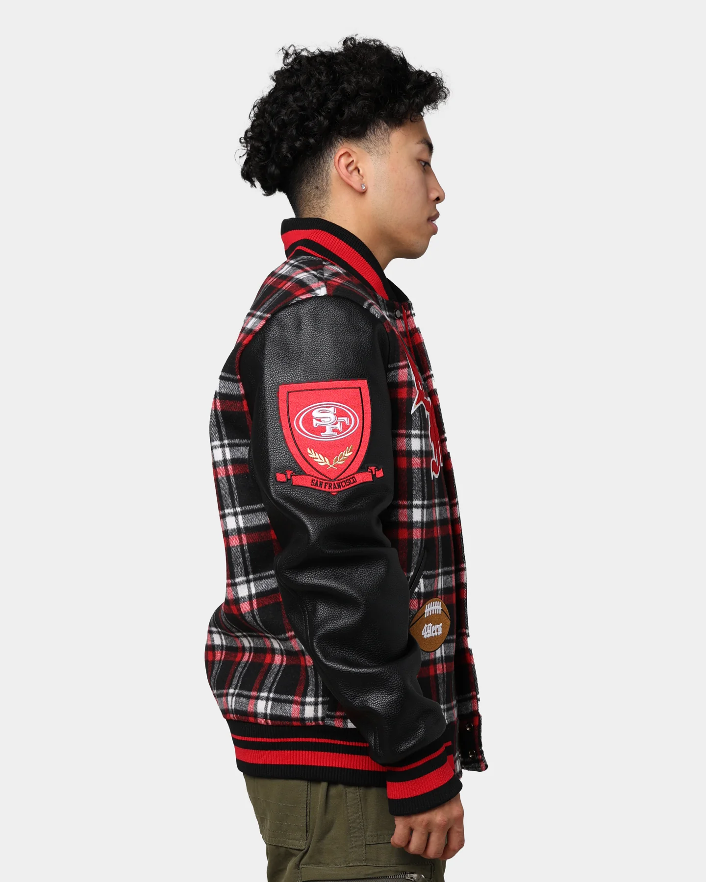 Pro Standard San Francisco 49ers Pro Prep Plaid Jacket Red/Black - Image 6