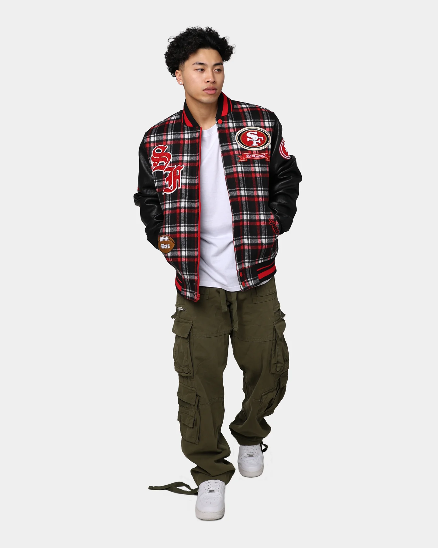 Pro Standard San Francisco 49ers Pro Prep Plaid Jacket Red/Black - Image 8