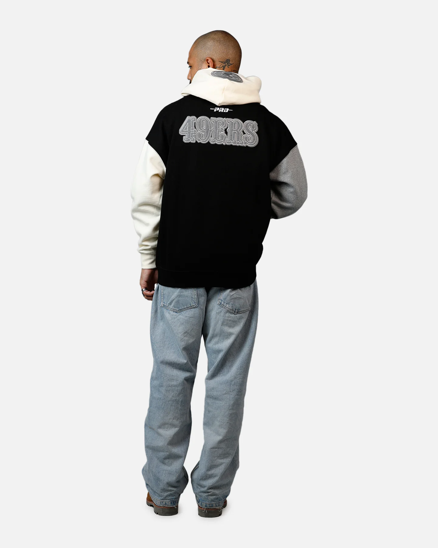 Pro Standard San Francisco 49ers Reverse French Terry Hoodie Black/Grey - Image 6
