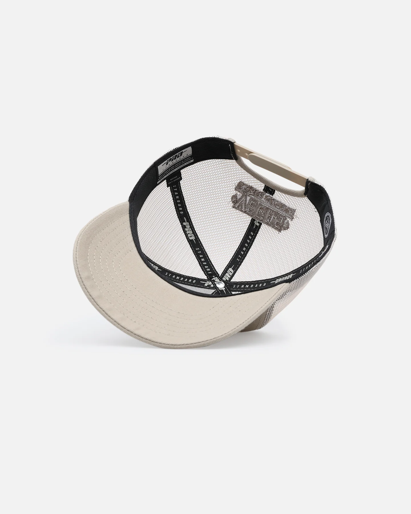 Pro Standard Vegas Golden Knights Pinch Front Trucker Snapback Taupe - Image 6