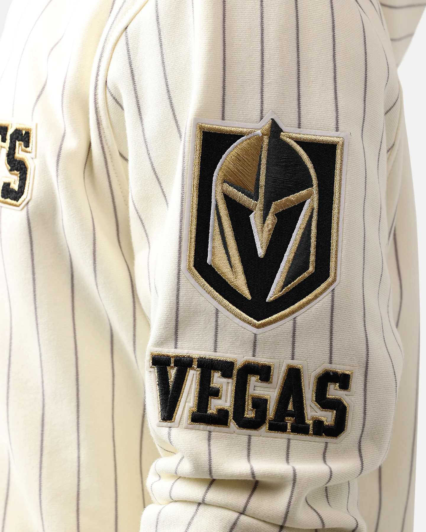 Pro Standard Vegas Golden Knights Pinstripe Hoodie Eggshell/Yellow - Image 8