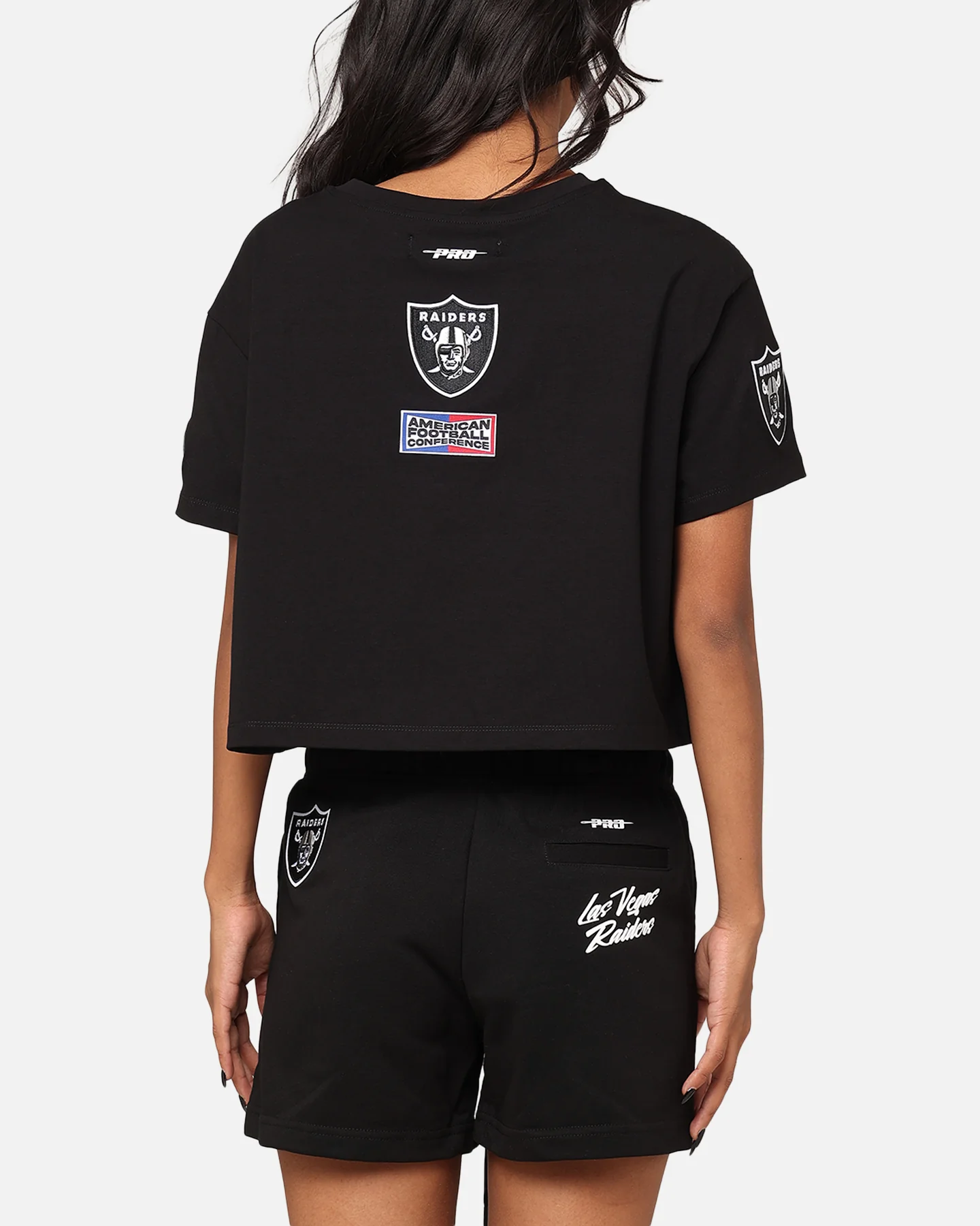 Pro Standard Women's Las Vegas Raiders Fast Lane Cropped T-Shirt Black - Image 2