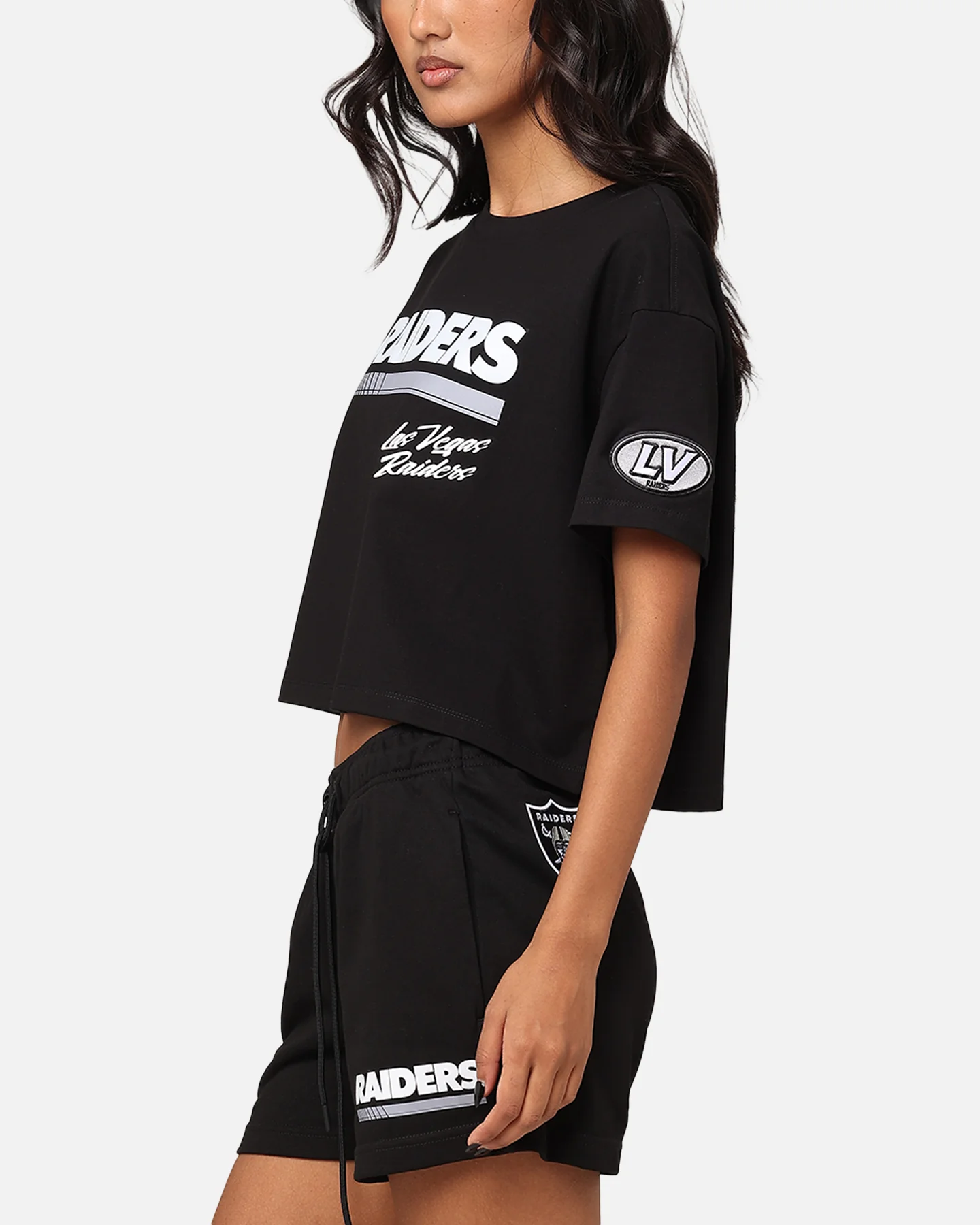 Pro Standard Women's Las Vegas Raiders Fast Lane Cropped T-Shirt Black - Image 5