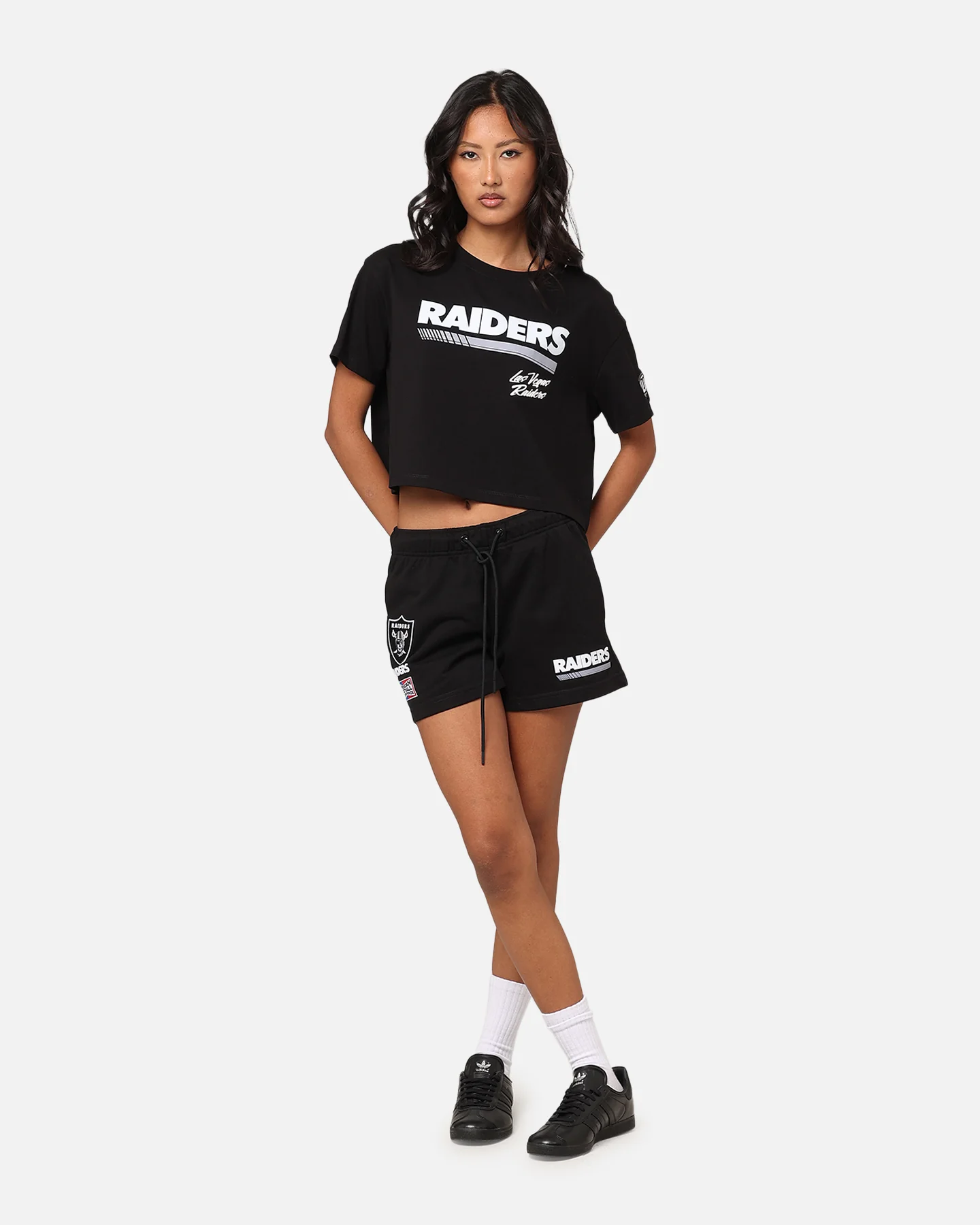 Pro Standard Women's Las Vegas Raiders Fast Lane Shorts Black - Image 2