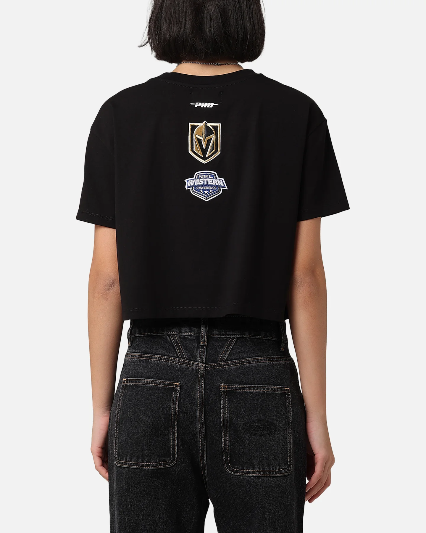 Pro Standard Women's Vegas Golden Knights Boxy Cropped T-Shirt Black - Image 2