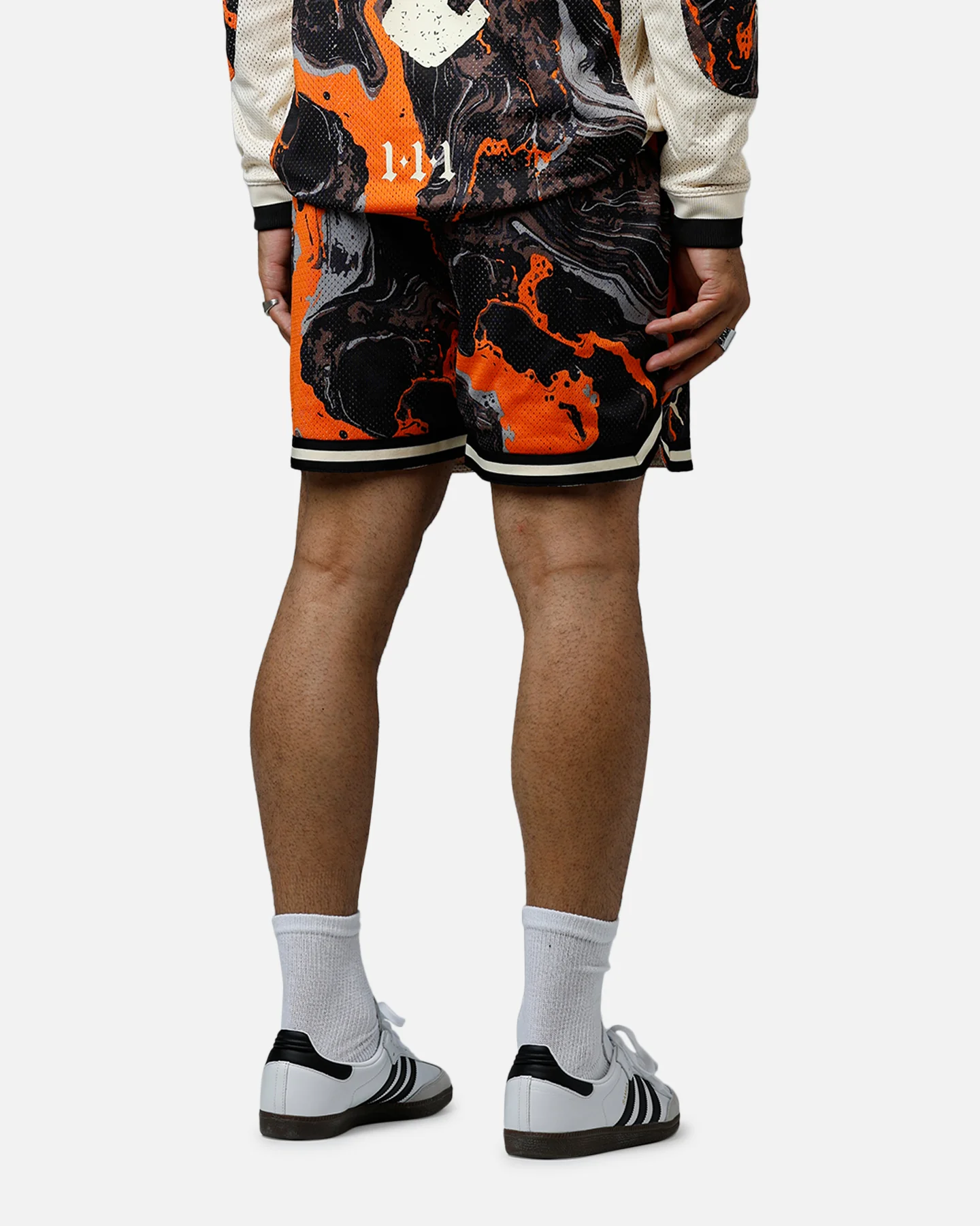 Puma Lafrancé Heem All Over Print Shorts Orange - Image 3