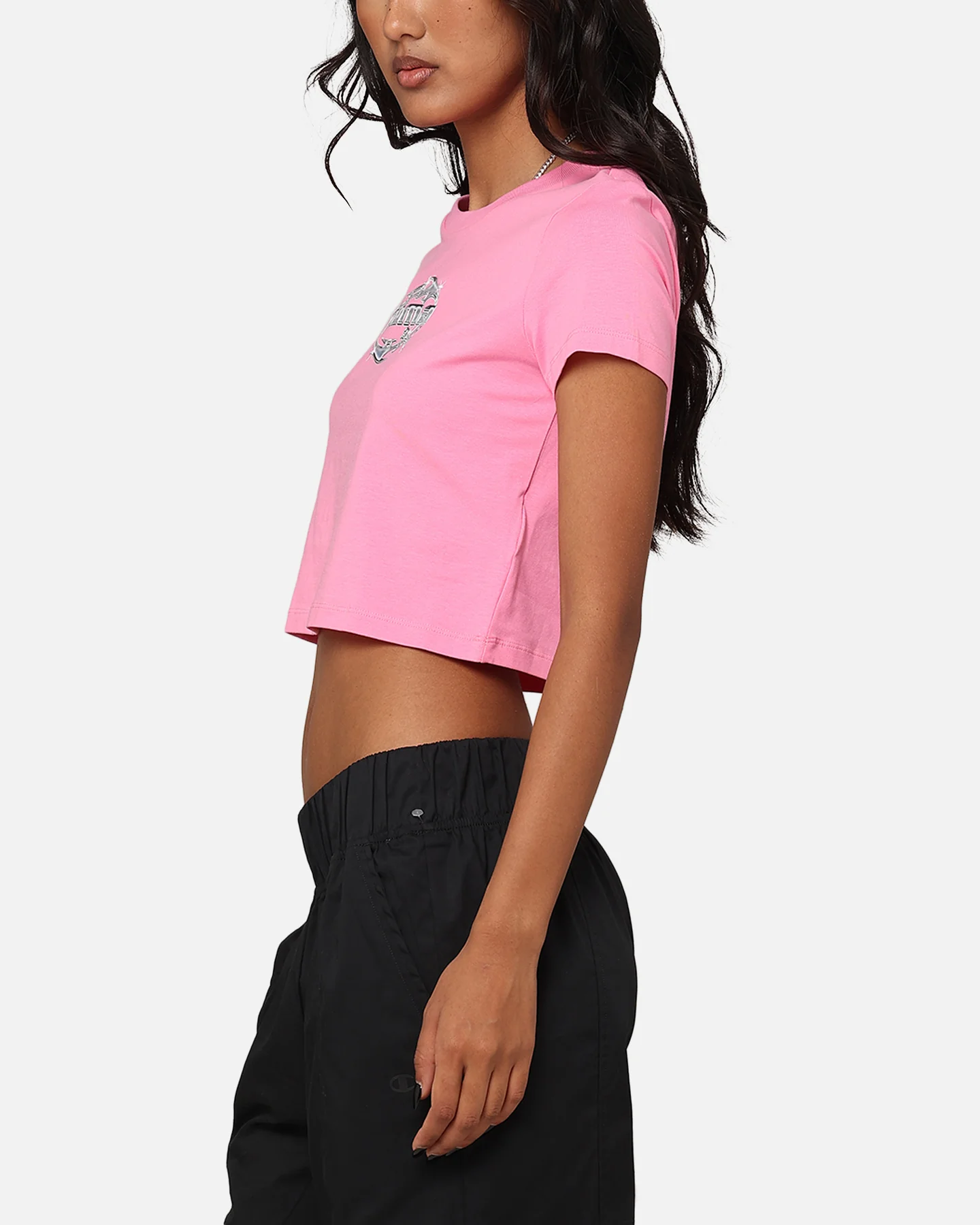 Puma Women's Graphics Hyper Girl Cropped T-Shirt Fast Pink - Image 5