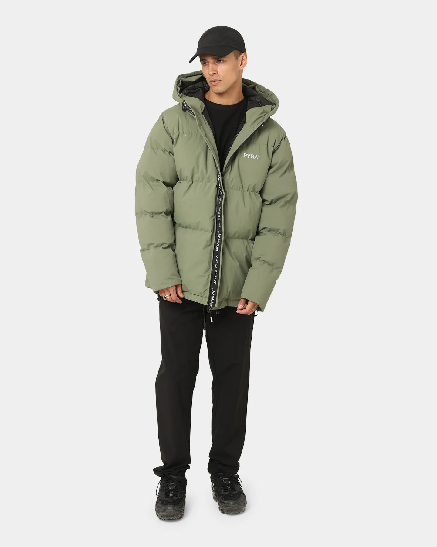 PYRA Alpine Puffa Jacket Olive Green - Image 3