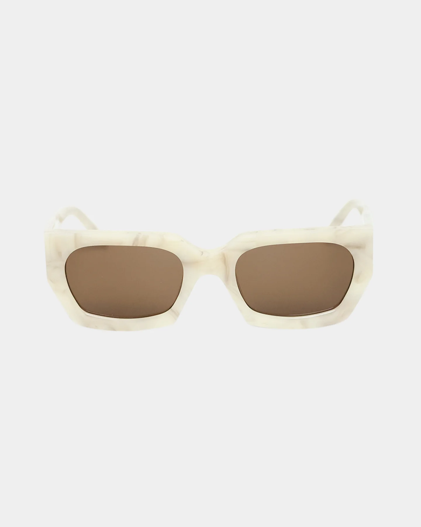 PYRA Aoraki Sunglasses Cream Marble/Brown Lens - Image 4