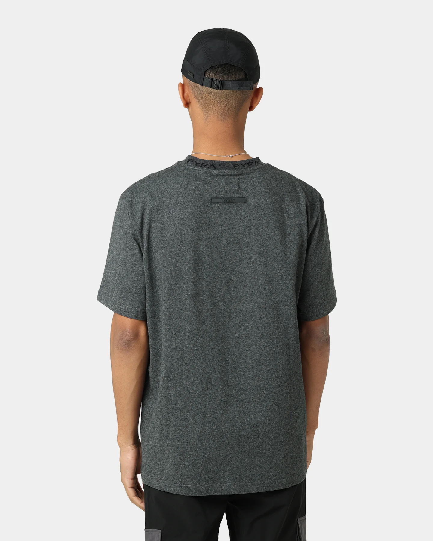 PYRA Jacquard Logo T-Shirt Grey Marle - Image 4