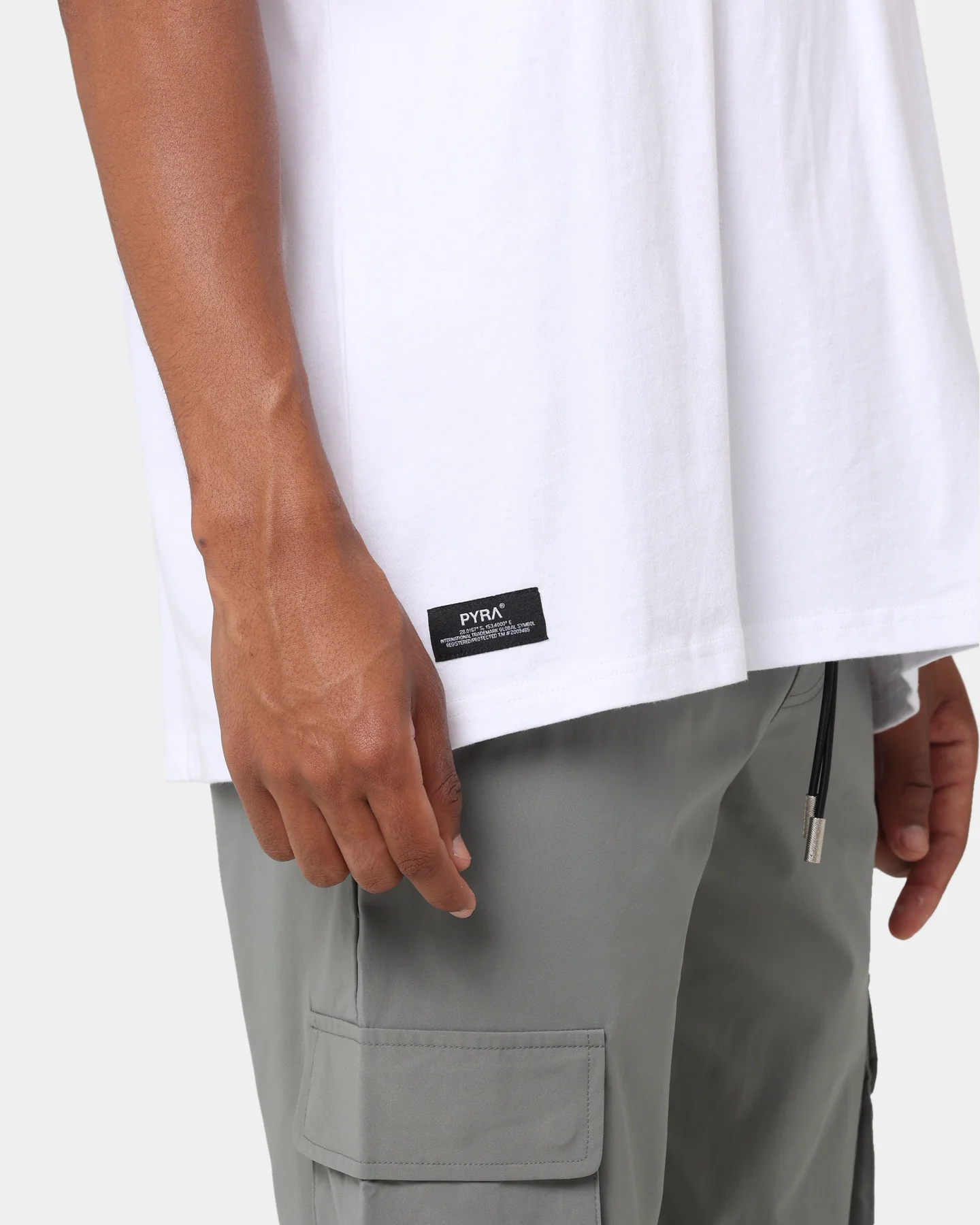 PYRA Micro Logo T-Shirt White/Black - Image 8