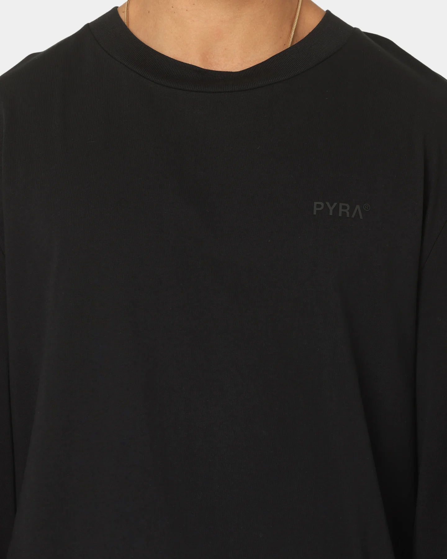 PYRA Nero Mock Long Sleeve T-Shirt Black - Image 3