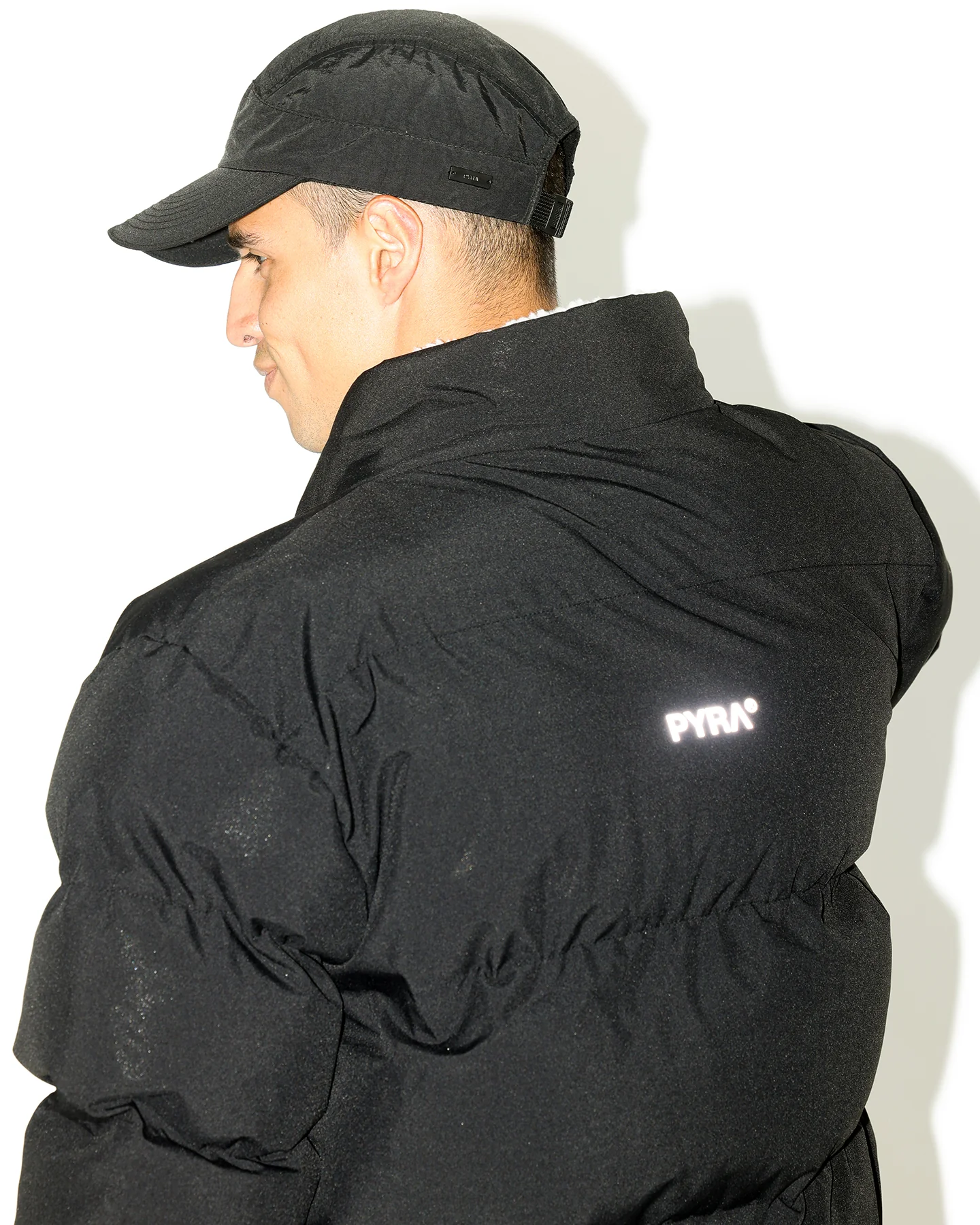 PYRA Sherpa Puffa Jacket Black/White - Image 10