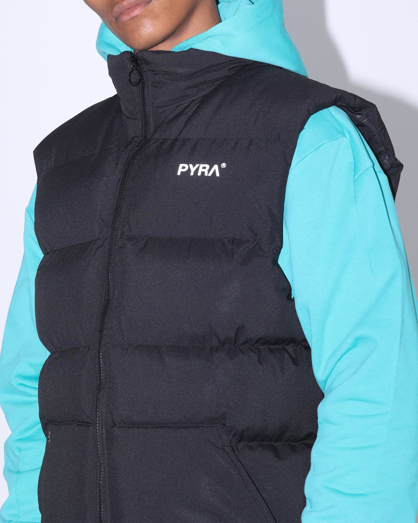PYRA Sleeveless Puffa Vest Black - Image 13