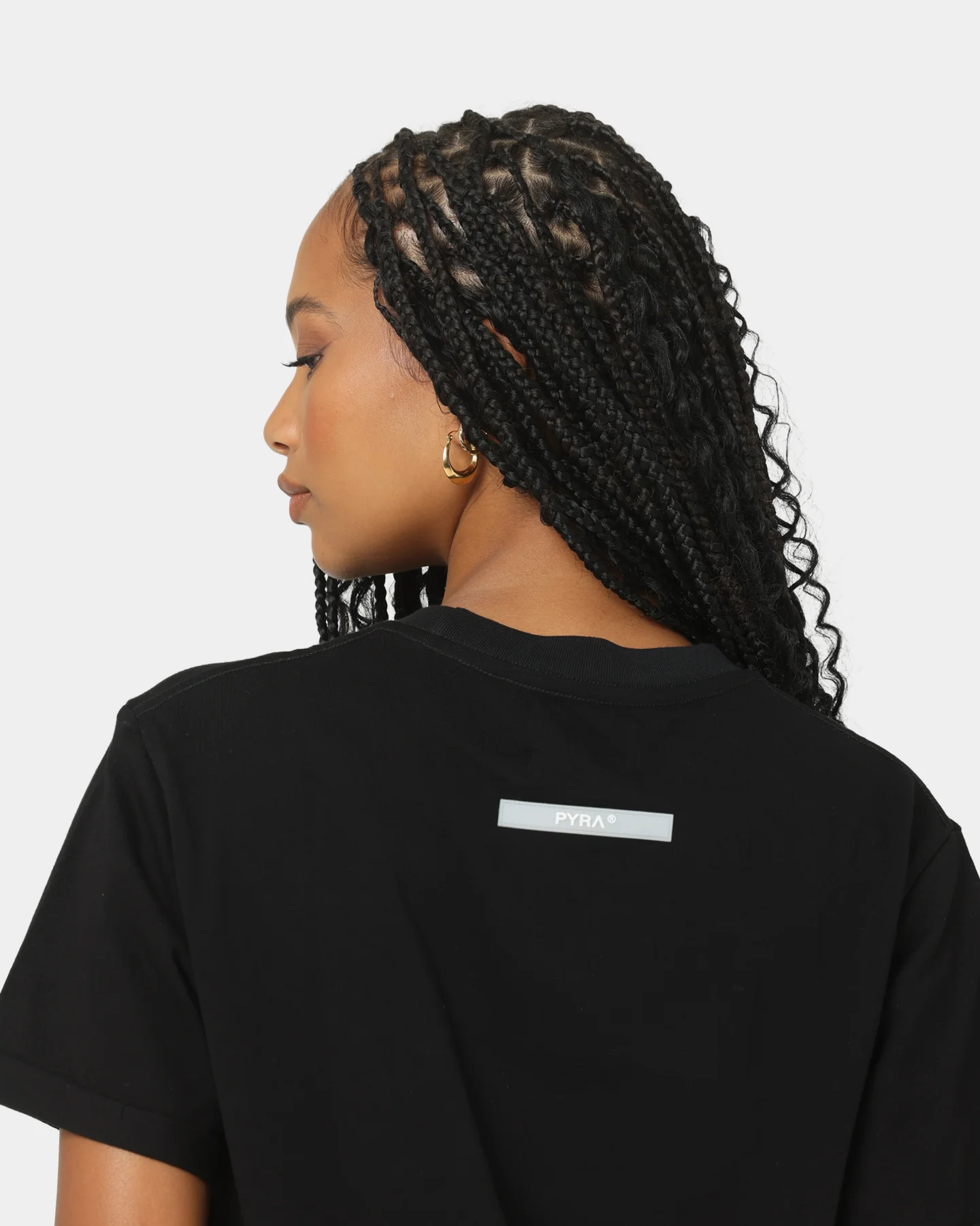PYRA Women's Stacked Rolled T-Shirt Black - Image 7