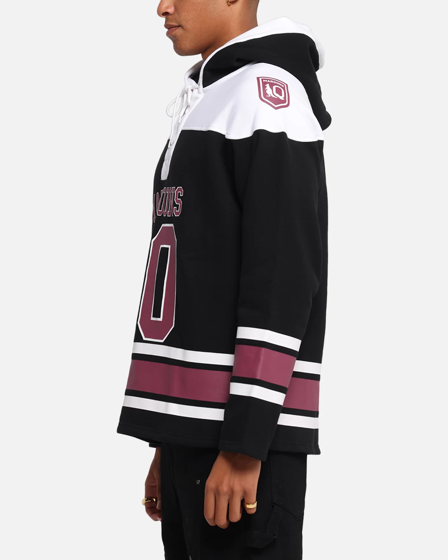 Queensland Rugby League Queensland Maroons Panel Hoodie Black - Image 5