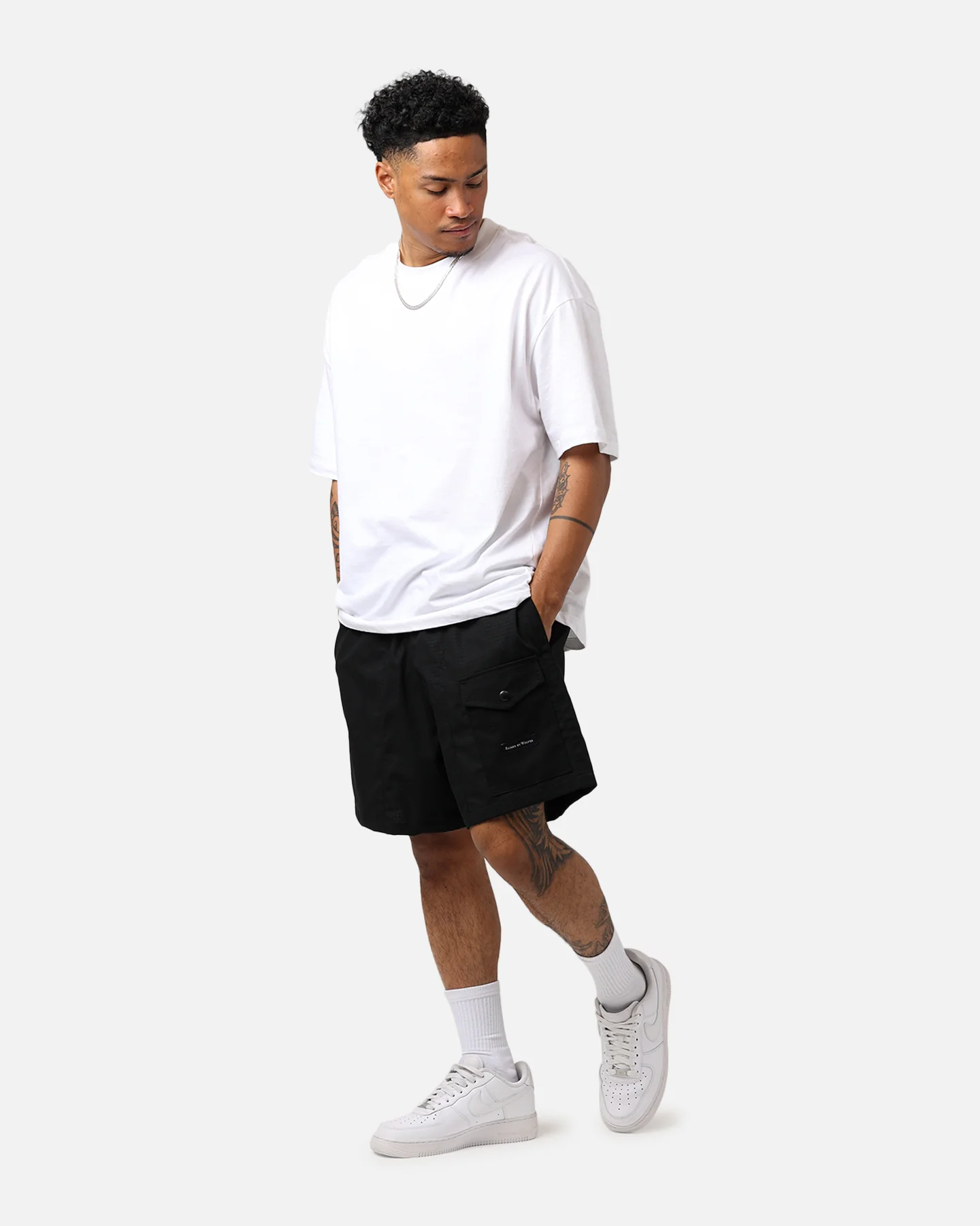 Raised By Wolves Barbarian Ripstop Camp Shorts Black - Image 2