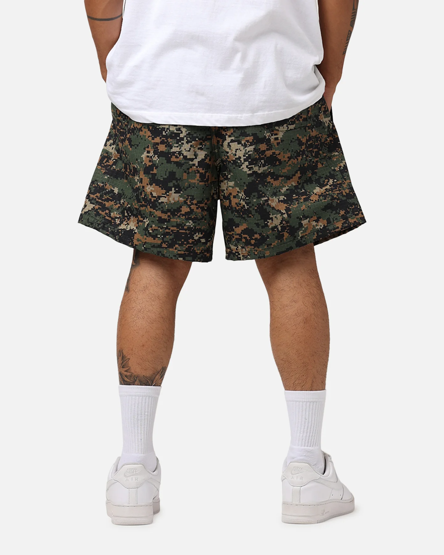 Raised By Wolves Barbarian Ripstop Camp Shorts Green Digi Camo - Image 6