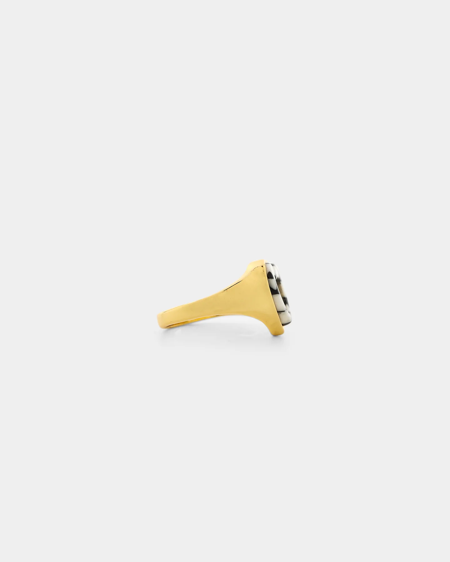 Raising Hell Checkered Heart Ring Gold/Black - Image 4