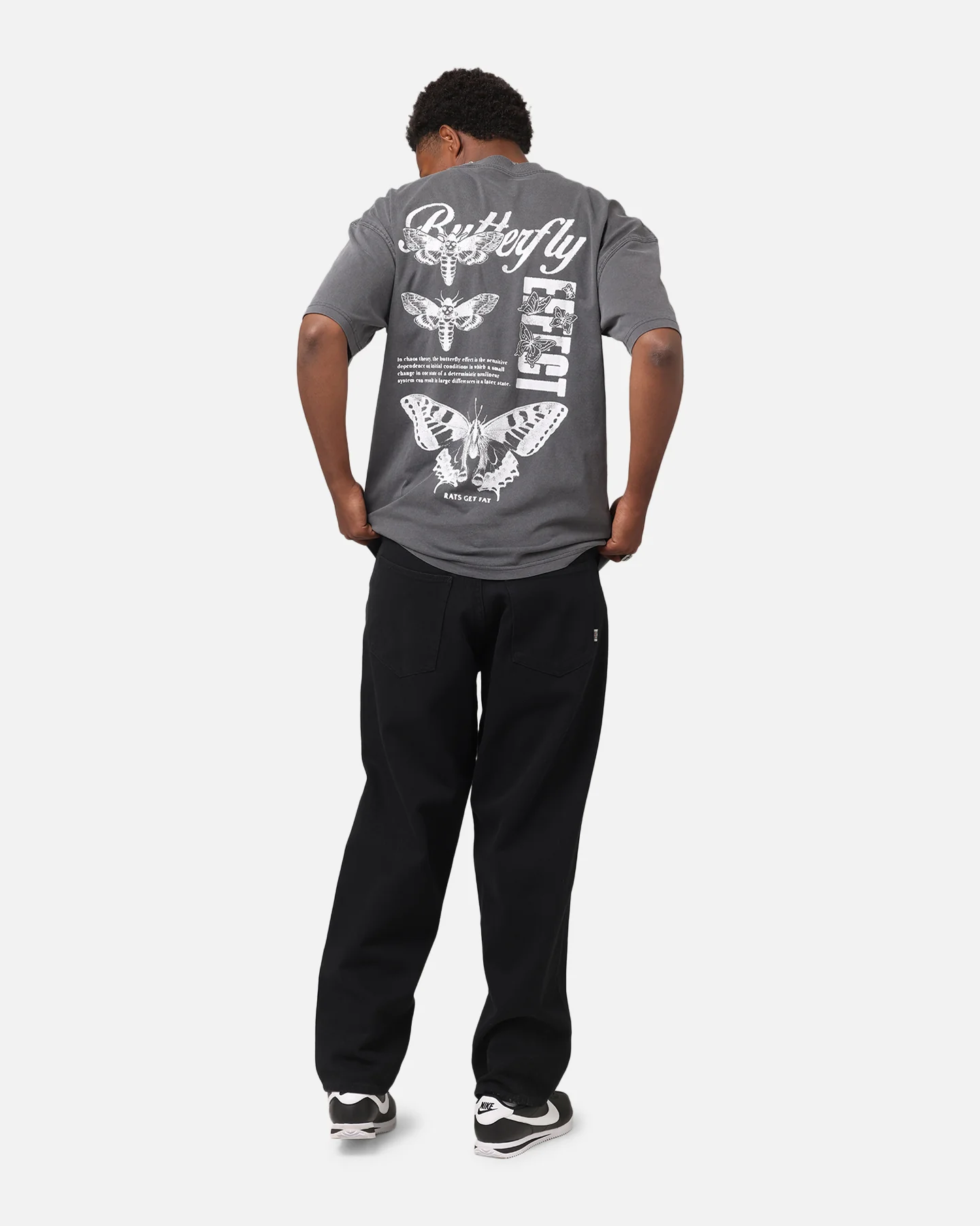 Rats Get Fat Butterfly Effect T-Shirt Charcoal - Image 3