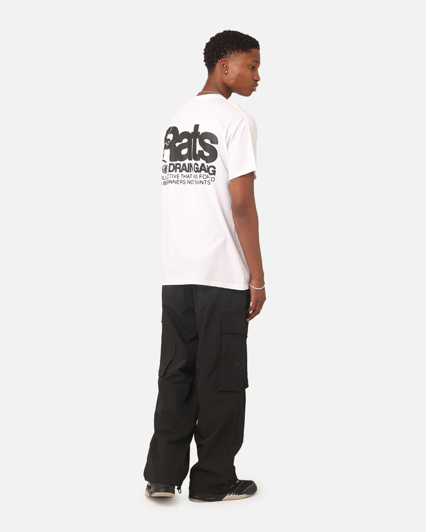 Rats Get Fat Drain Gang T-Shirt White - Image 8