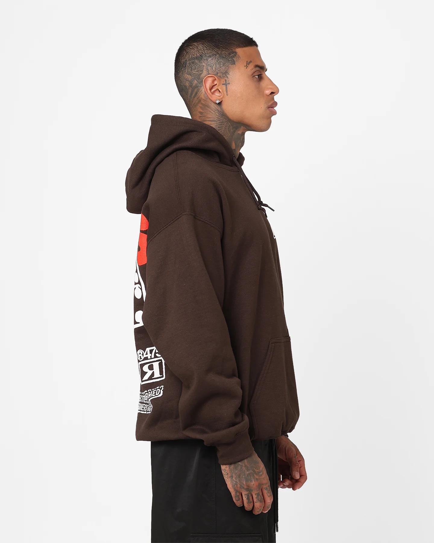 Rats Get Fat Own Luck Hoodie Brown - Image 6