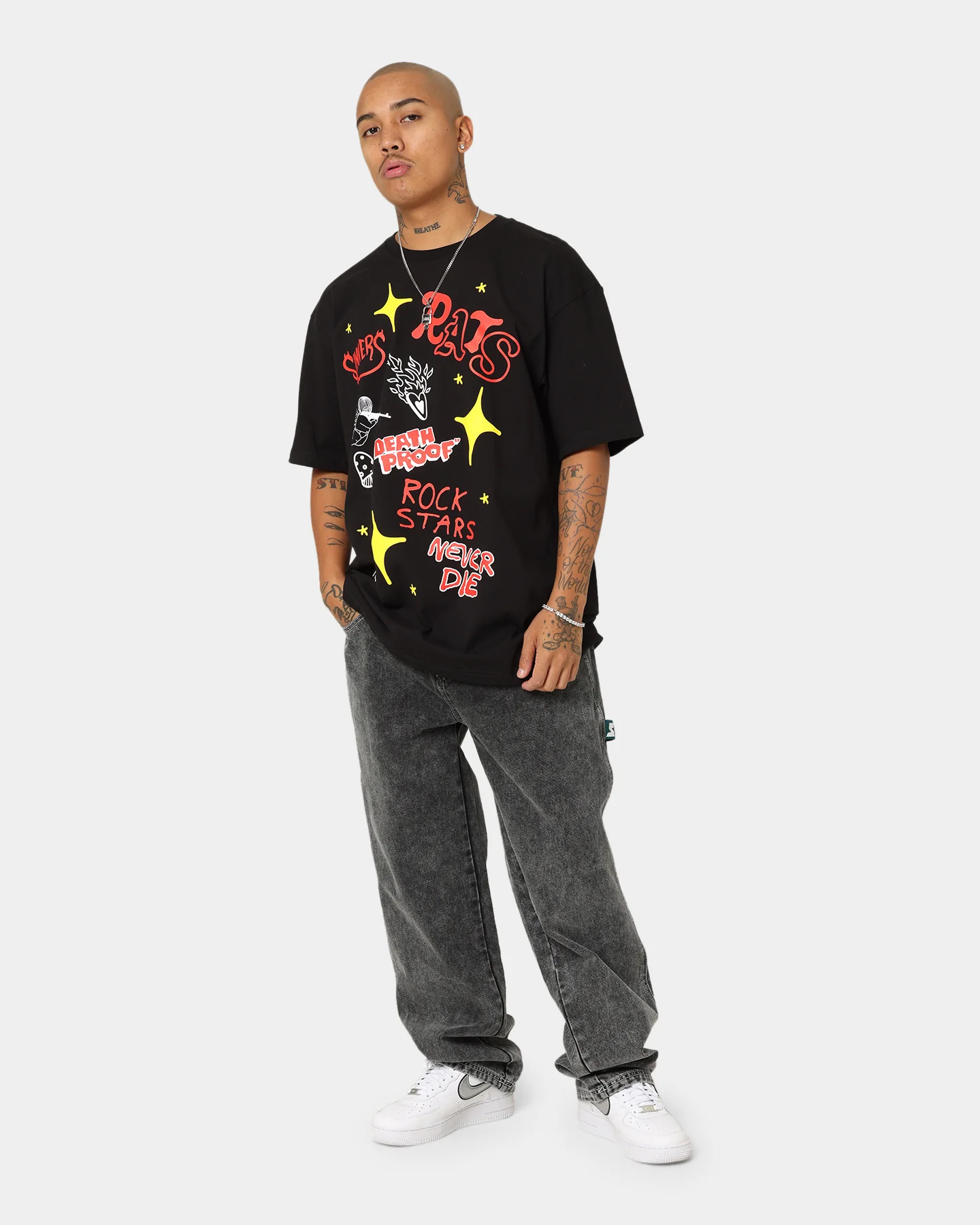 Rats Get Fat Sinners T-Shirt Black - Image 3