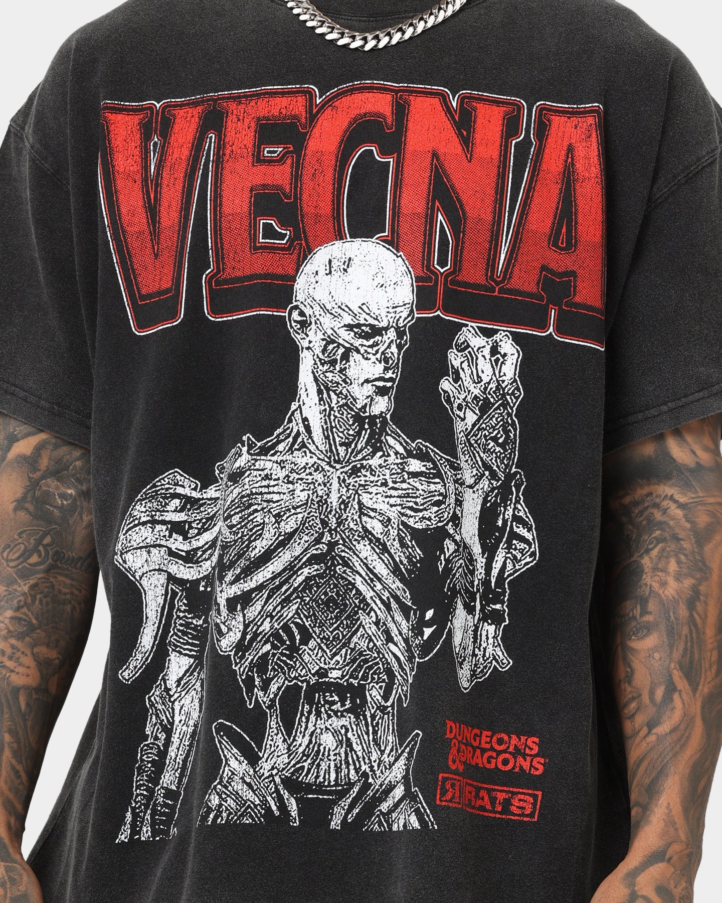 Rats Get Fat X Dungeons And Dragons Vecna Premium Vintage T-Shirt Black - Image 4