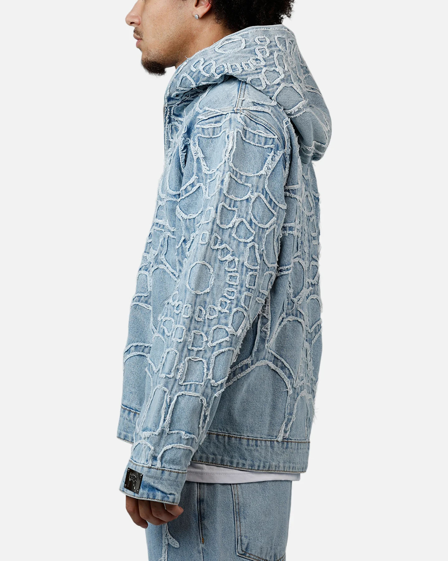 Revenge Spider Web Denim Jacket Blue - Image 5
