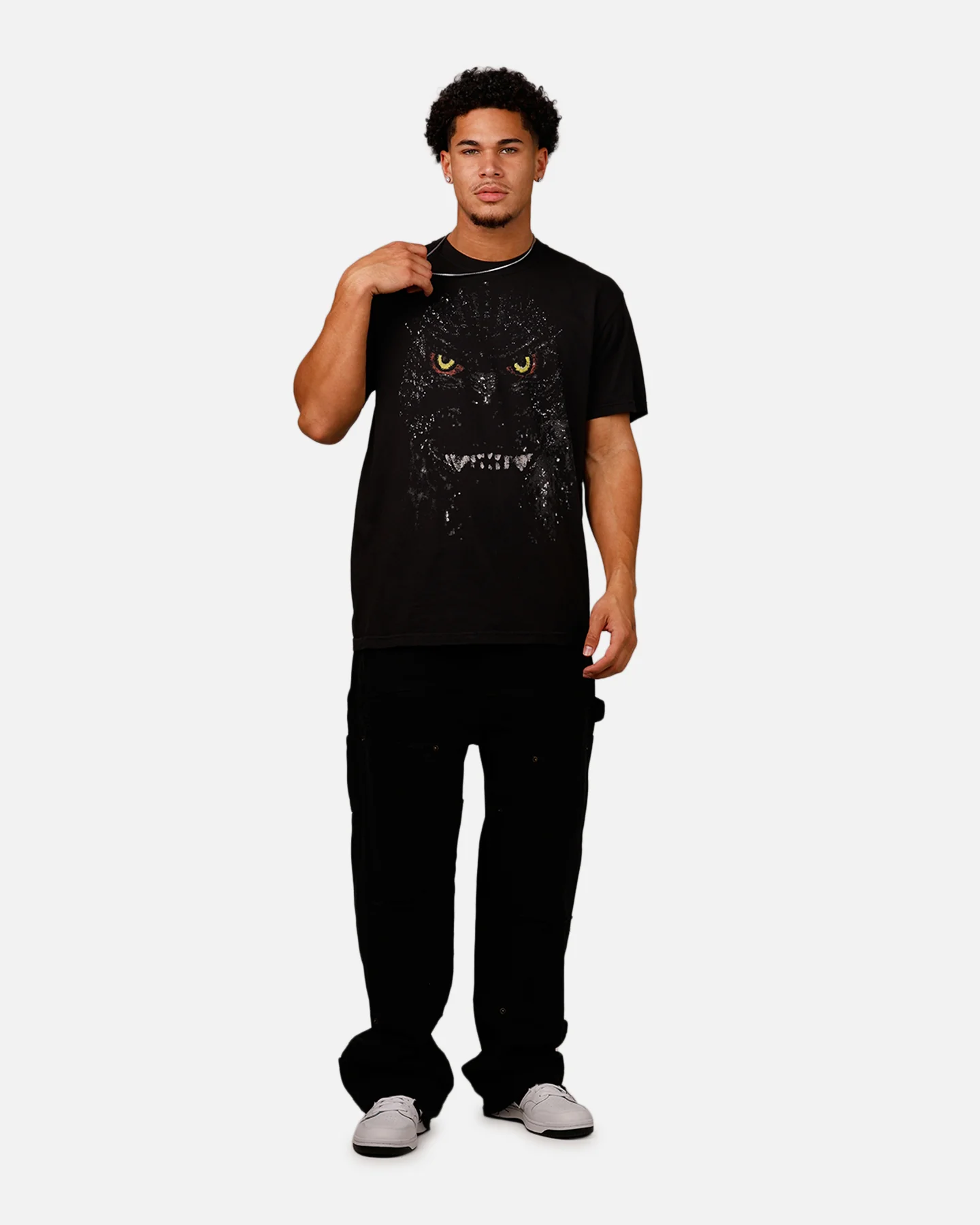 Ripple X Godzilla Big Head Godzilla T-Shirt Black - Image 3