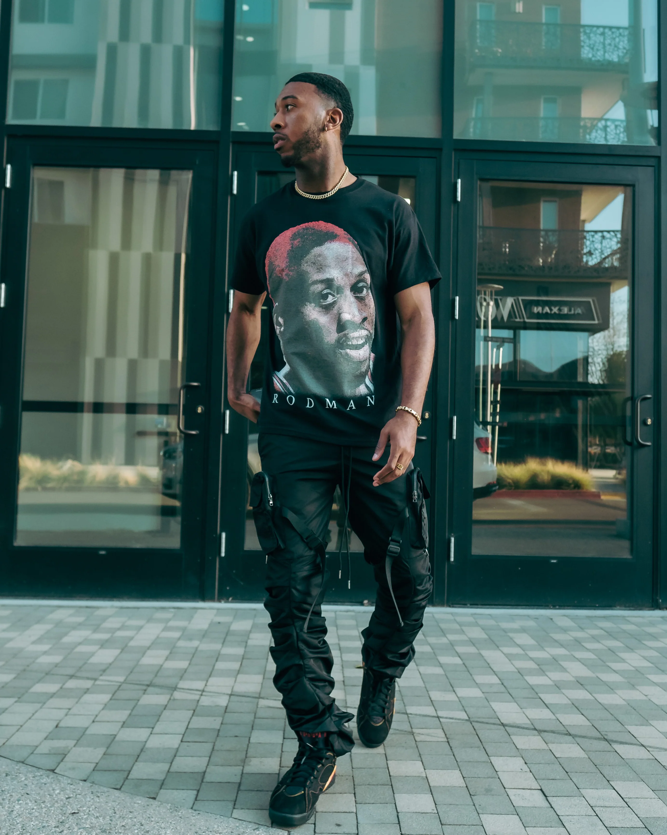 Rodman Brand Rodman Glow Face T-Shirt Black - Image 2