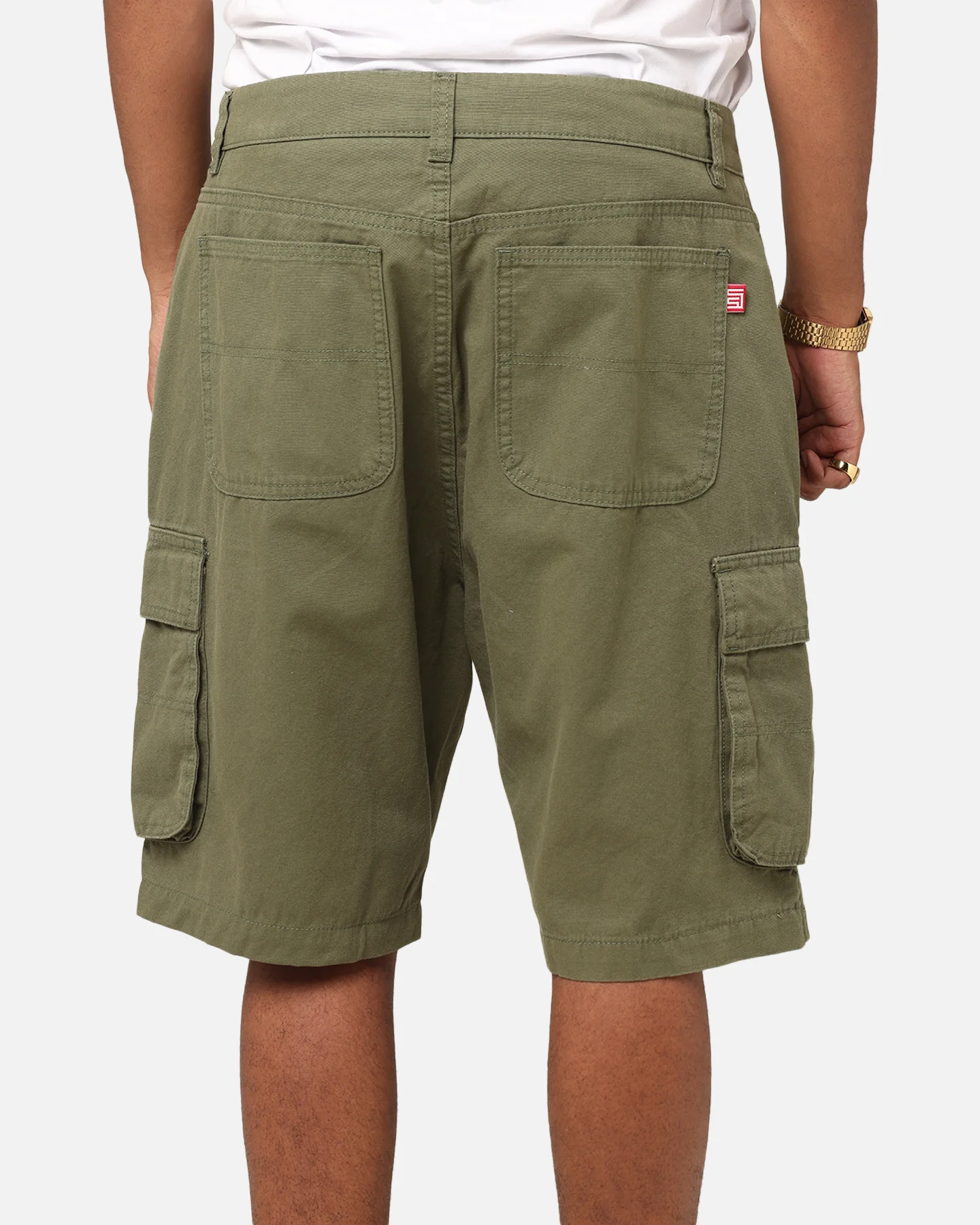 S Double Cargo Work Shorts Forest - Image 8