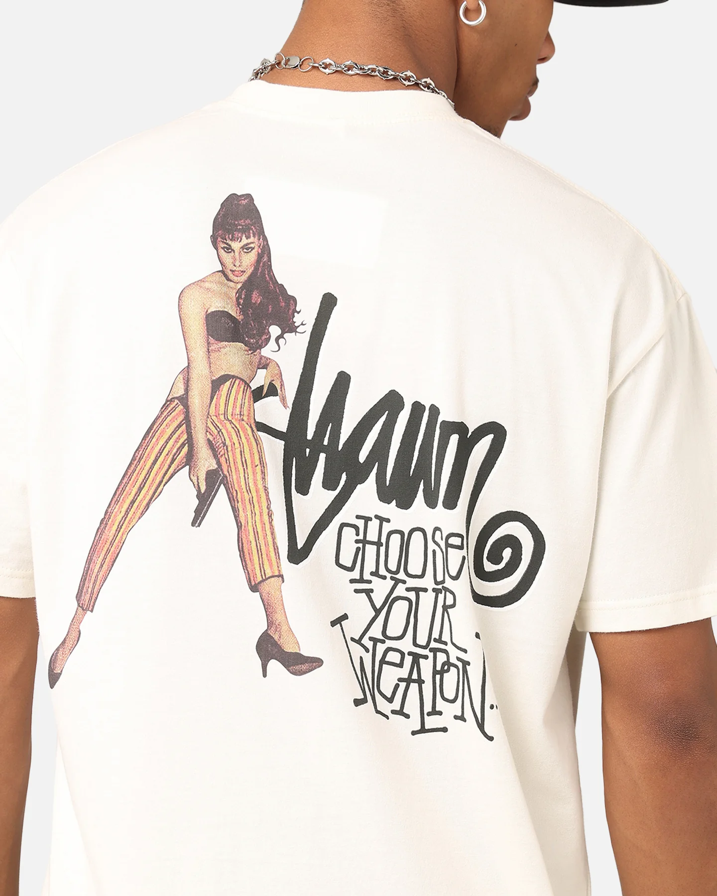 S Double Choose Your Weapon T-Shirt Washed White - Image 7