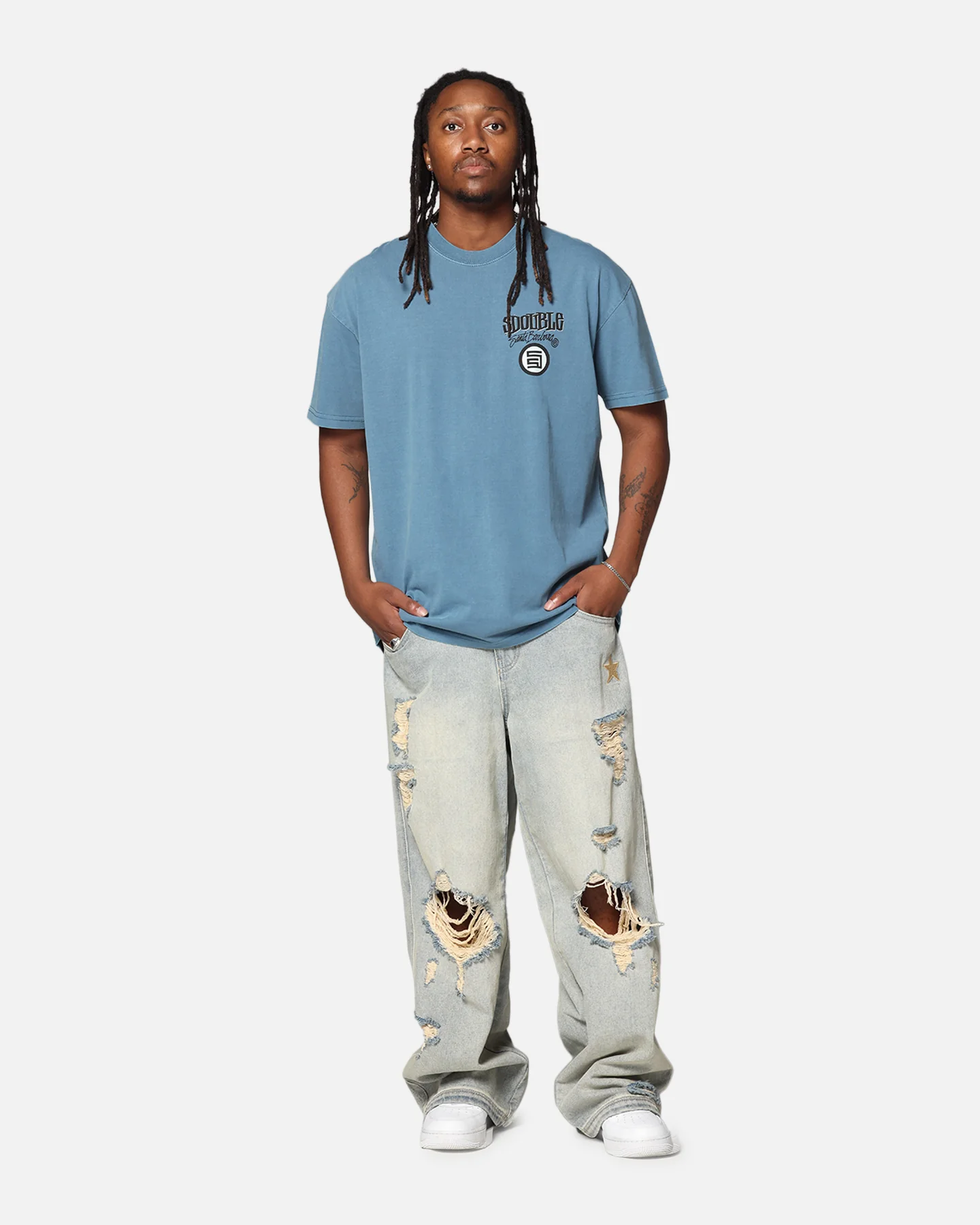 S Double Combo Platter T-Shirt Marine Blue - Image 4