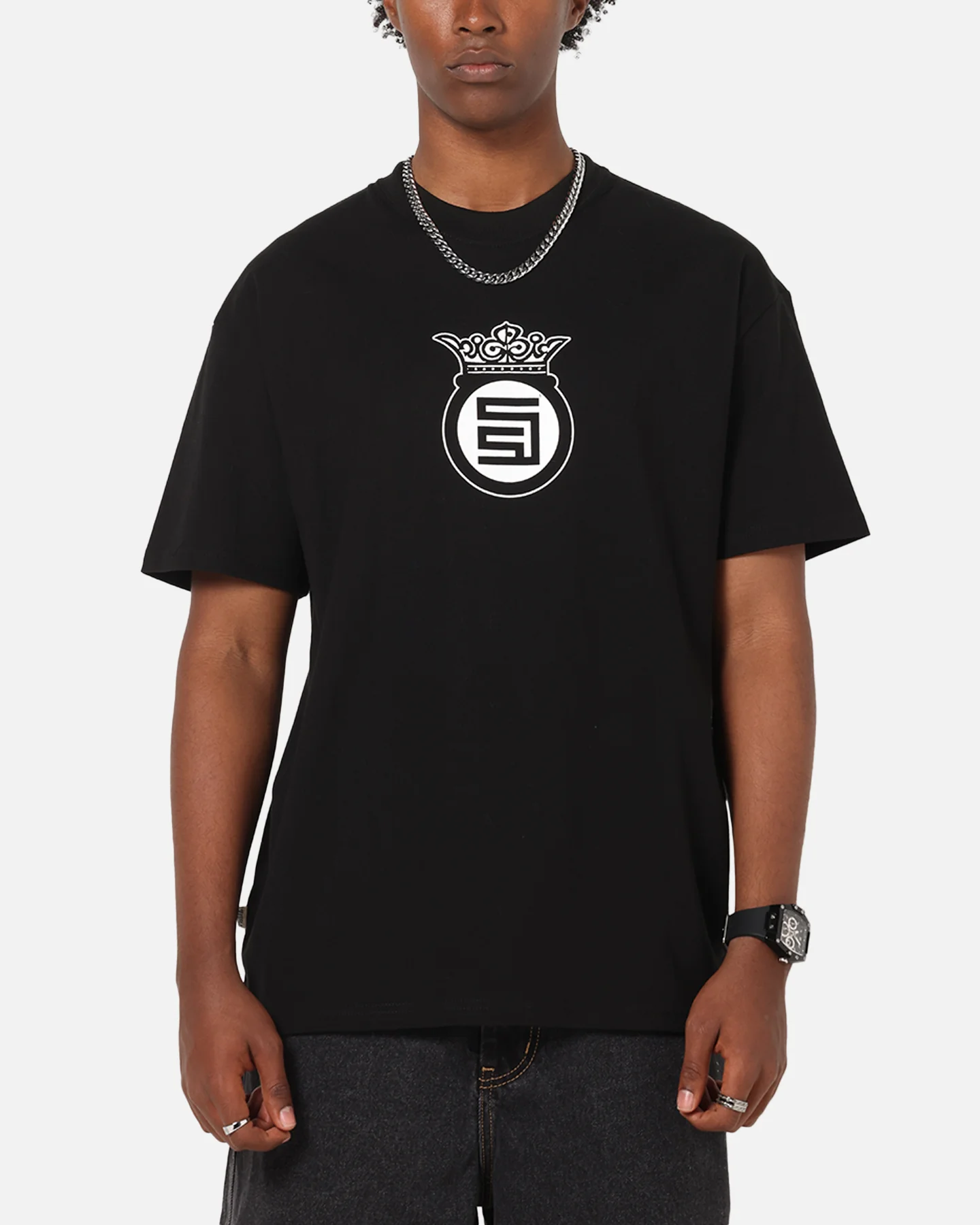 S Double Crown Dot T-Shirt Black - Image 2