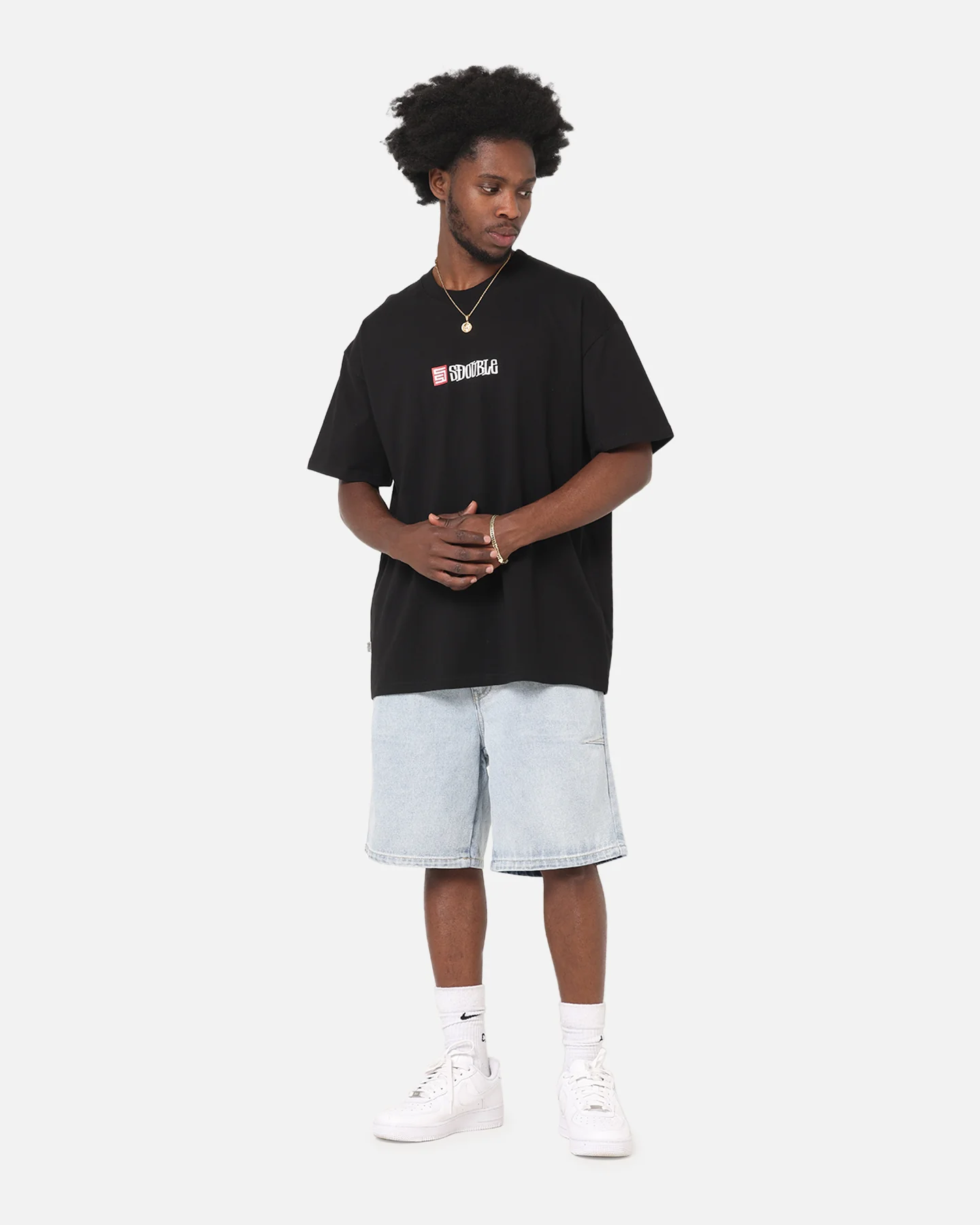S Double Cube Mid Block T-Shirt Black - Image 2